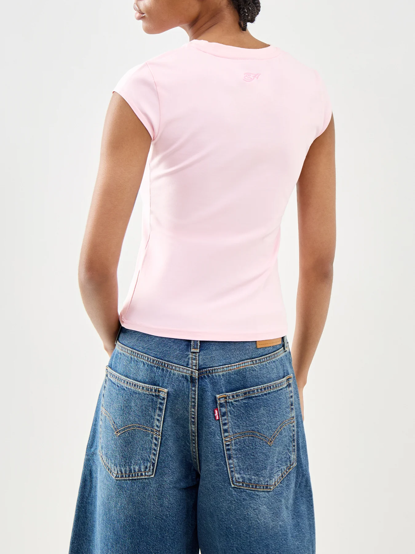 Rainbow and Sunshine Diamante Cap Sleeve Tee Pink - Image 5