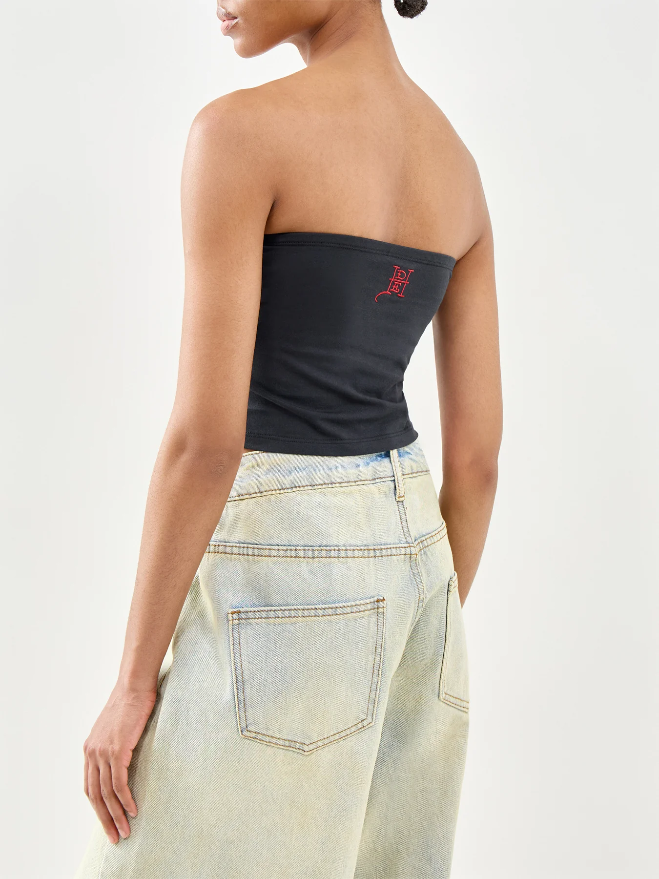 Paradise Tattoo Bandeau Top Black - Image 5