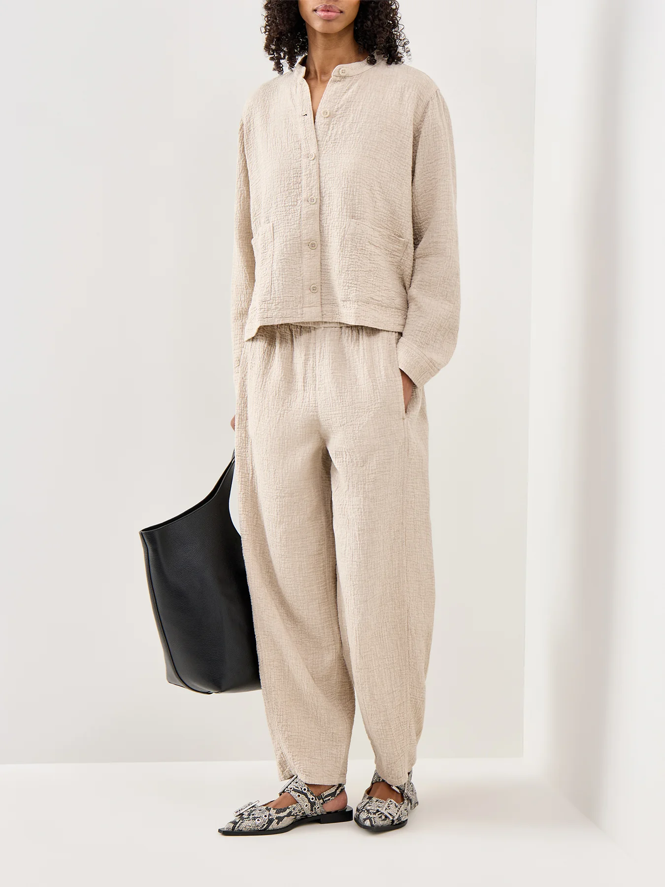 Lantern Ankle Pants Beige - Image 2