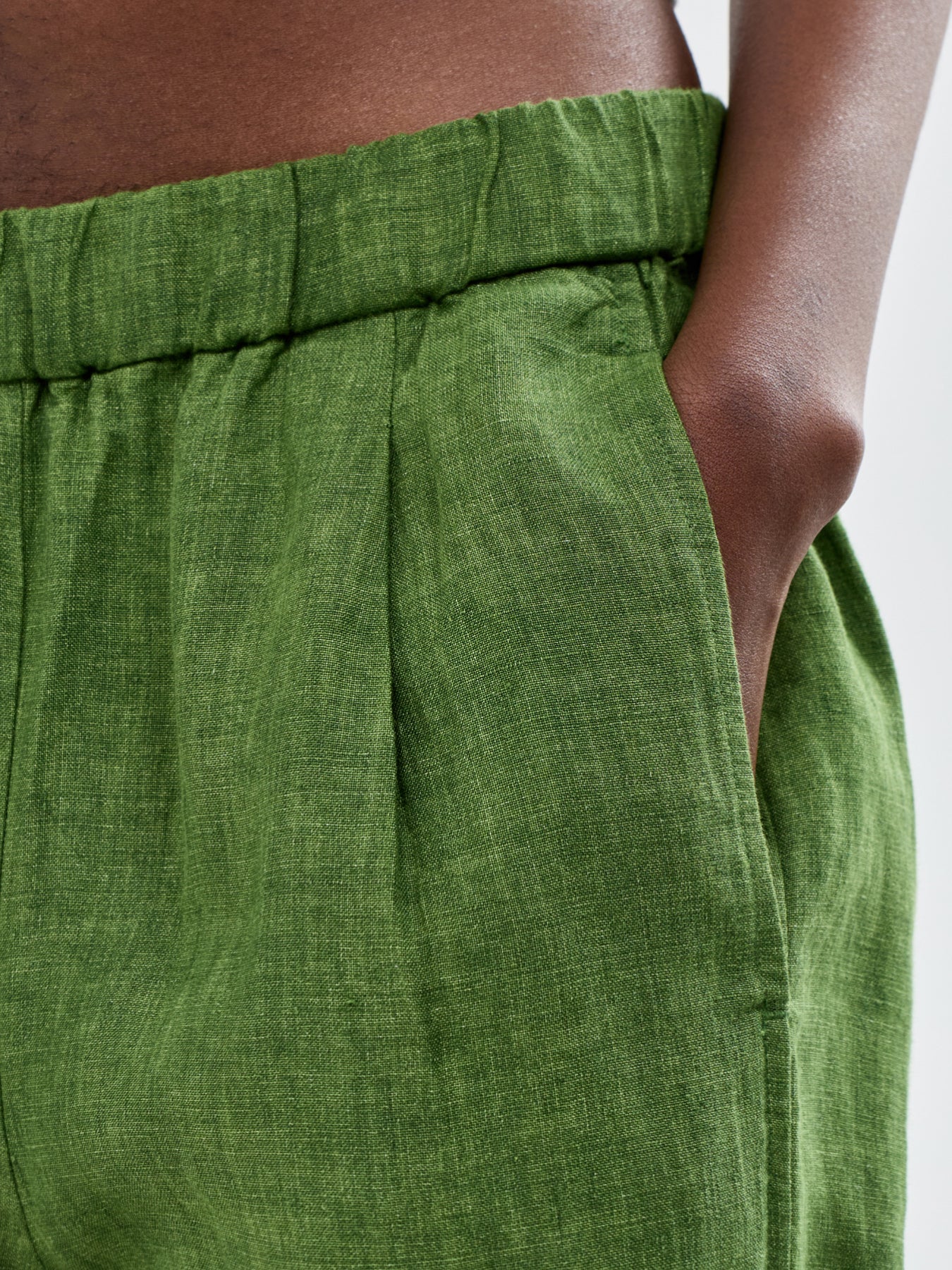 Pleated Lantern Trousers Green - Image 3