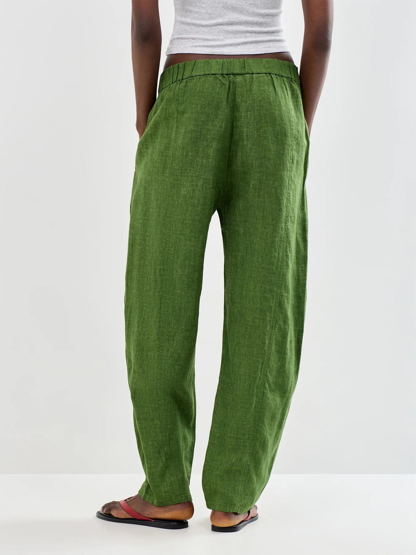 Pleated Lantern Trousers Green - Image 5