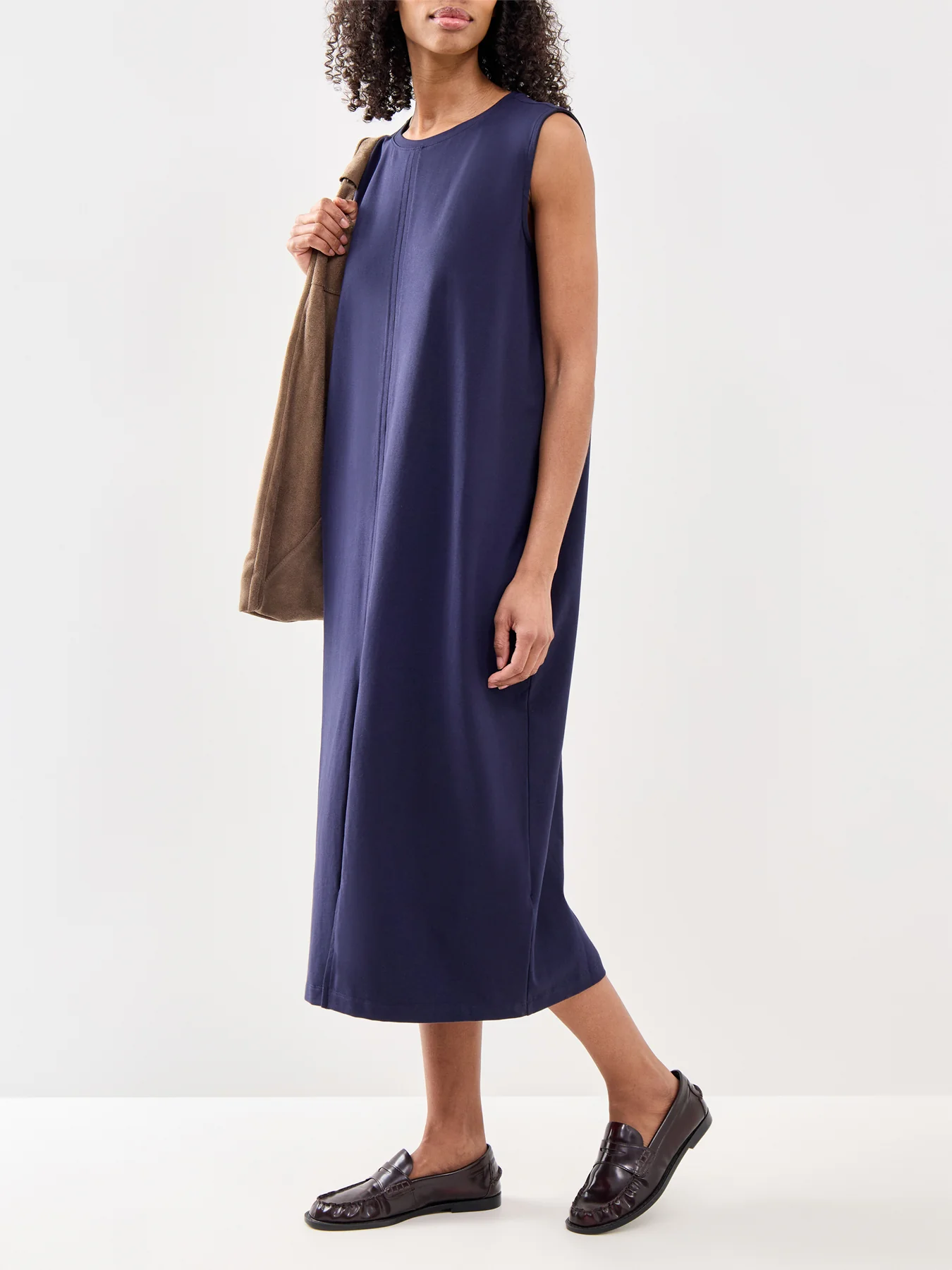 Crew Neck Dress Navy - Image 2