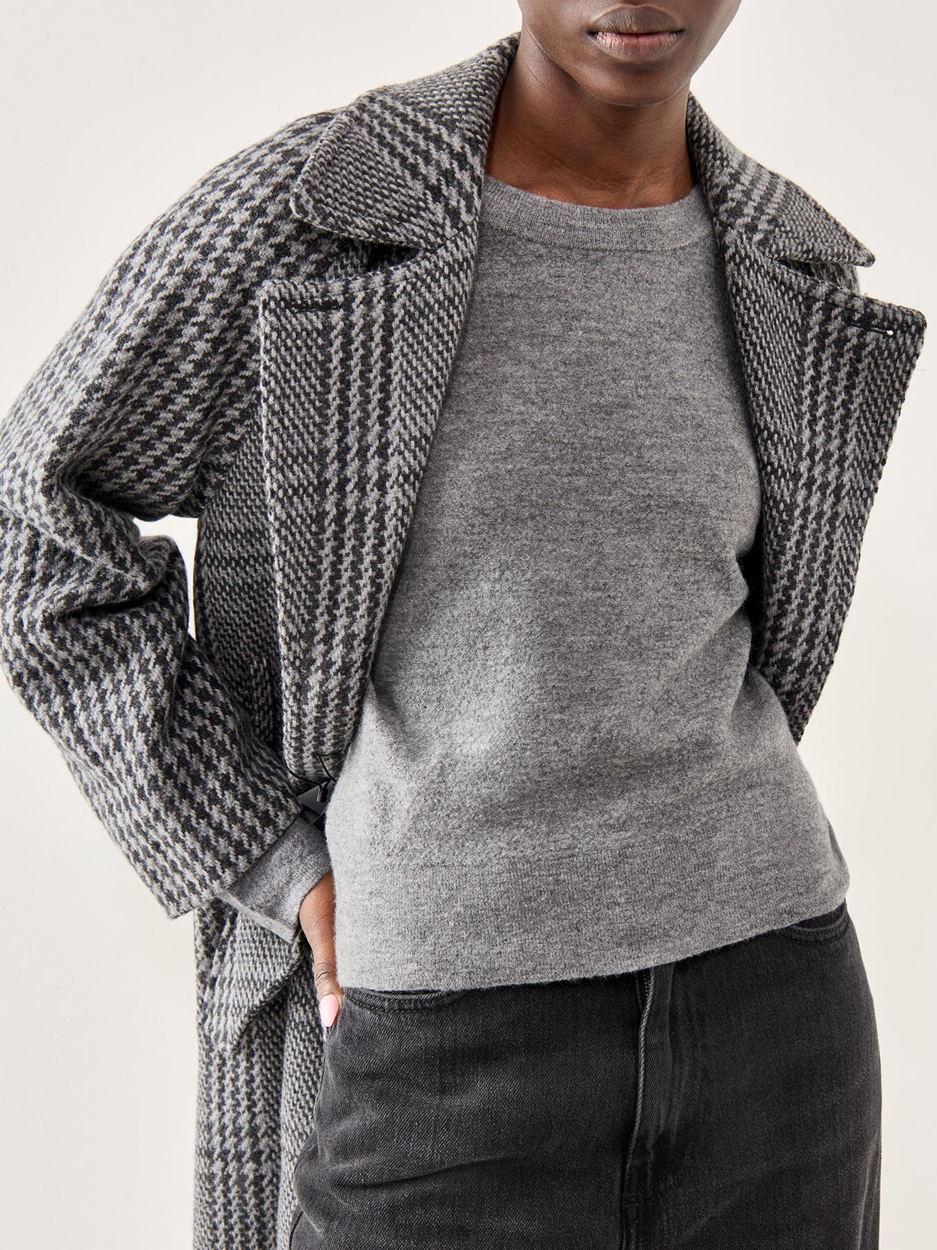 Crew Neck Wool Sweater Taupe - Image 3