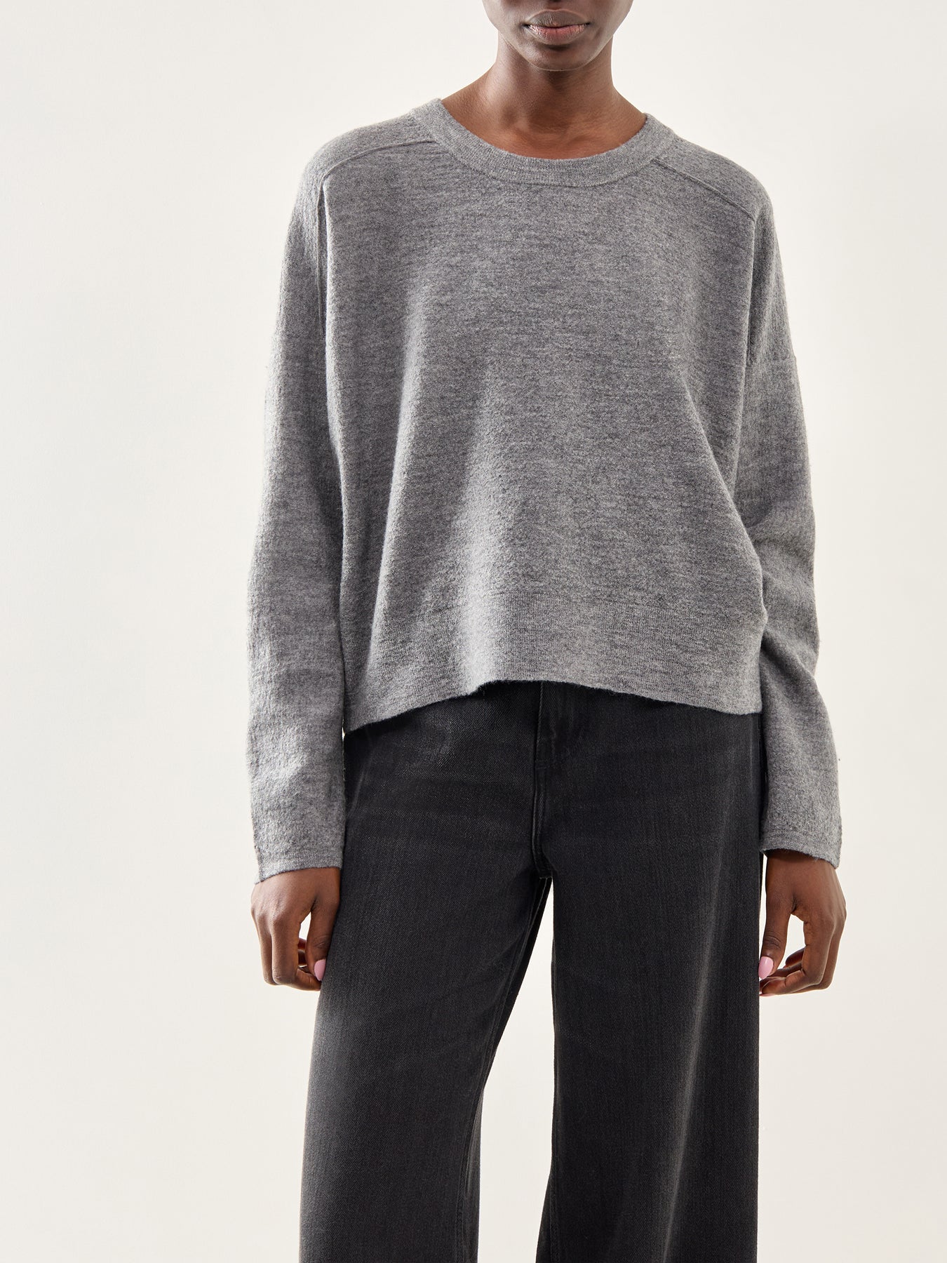 Crew Neck Wool Sweater Taupe - Image 4