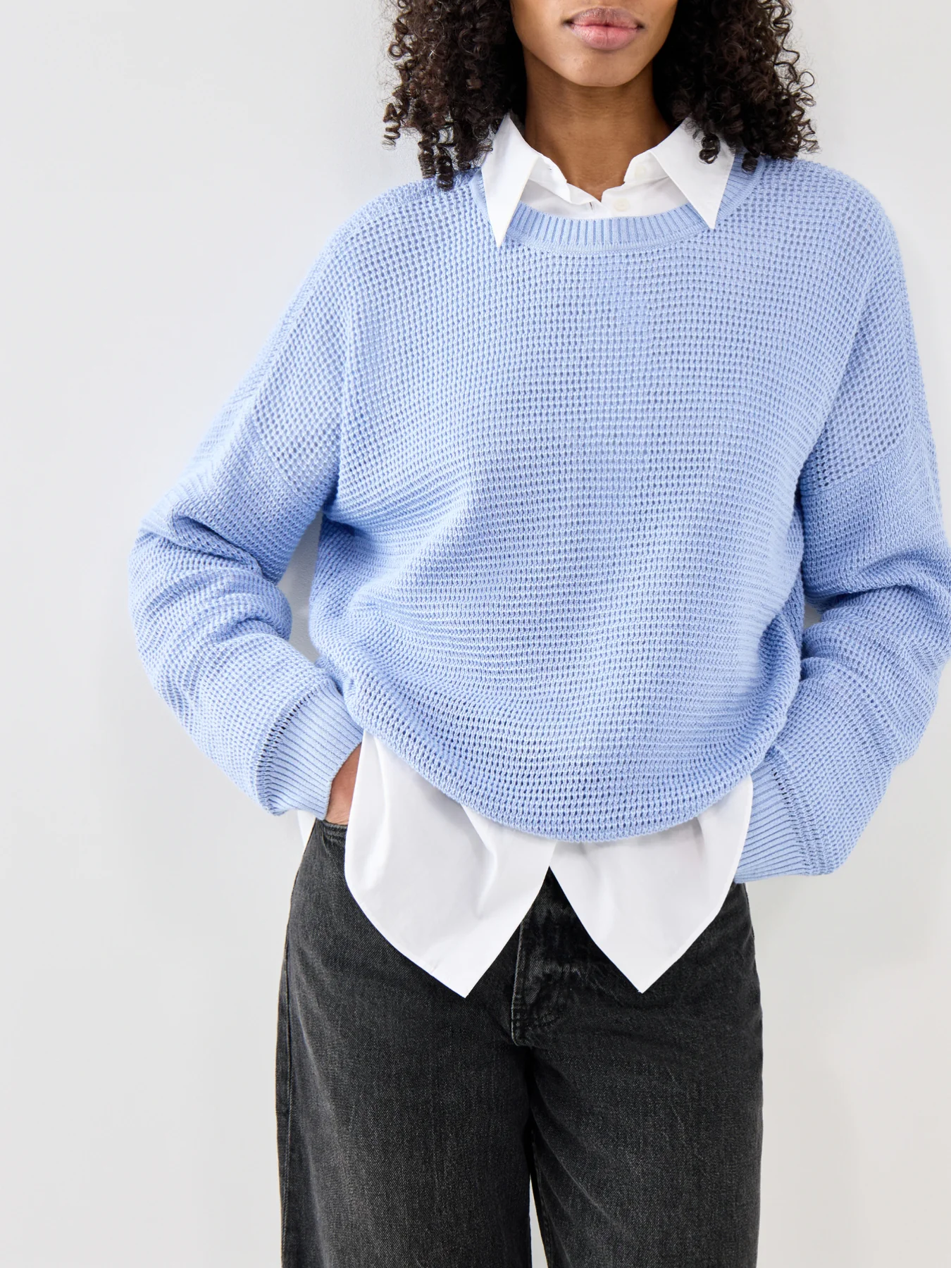 Crew Neck Sweater Blue - Image 3