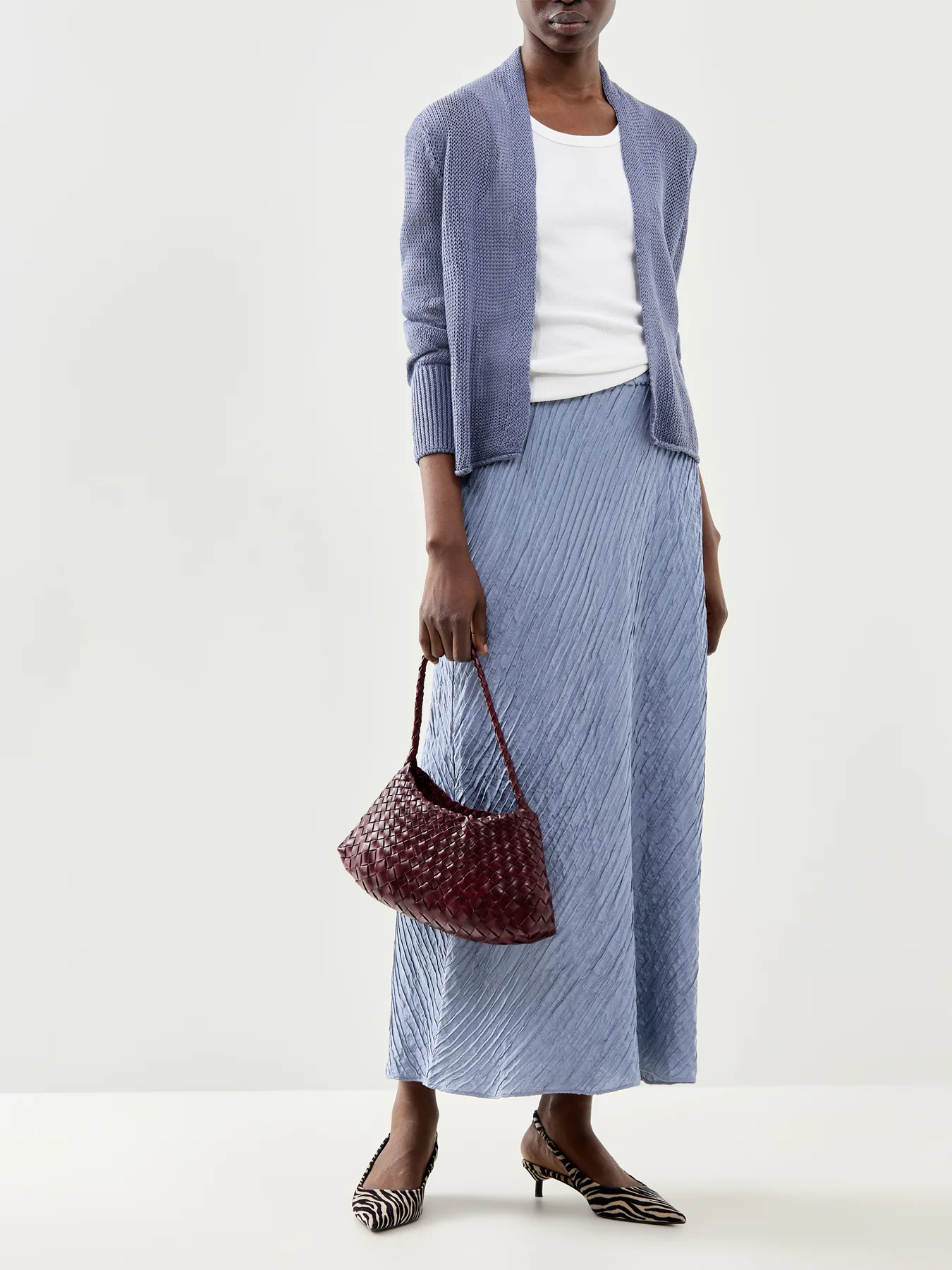Bias Cut Skirt Blue - Image 2