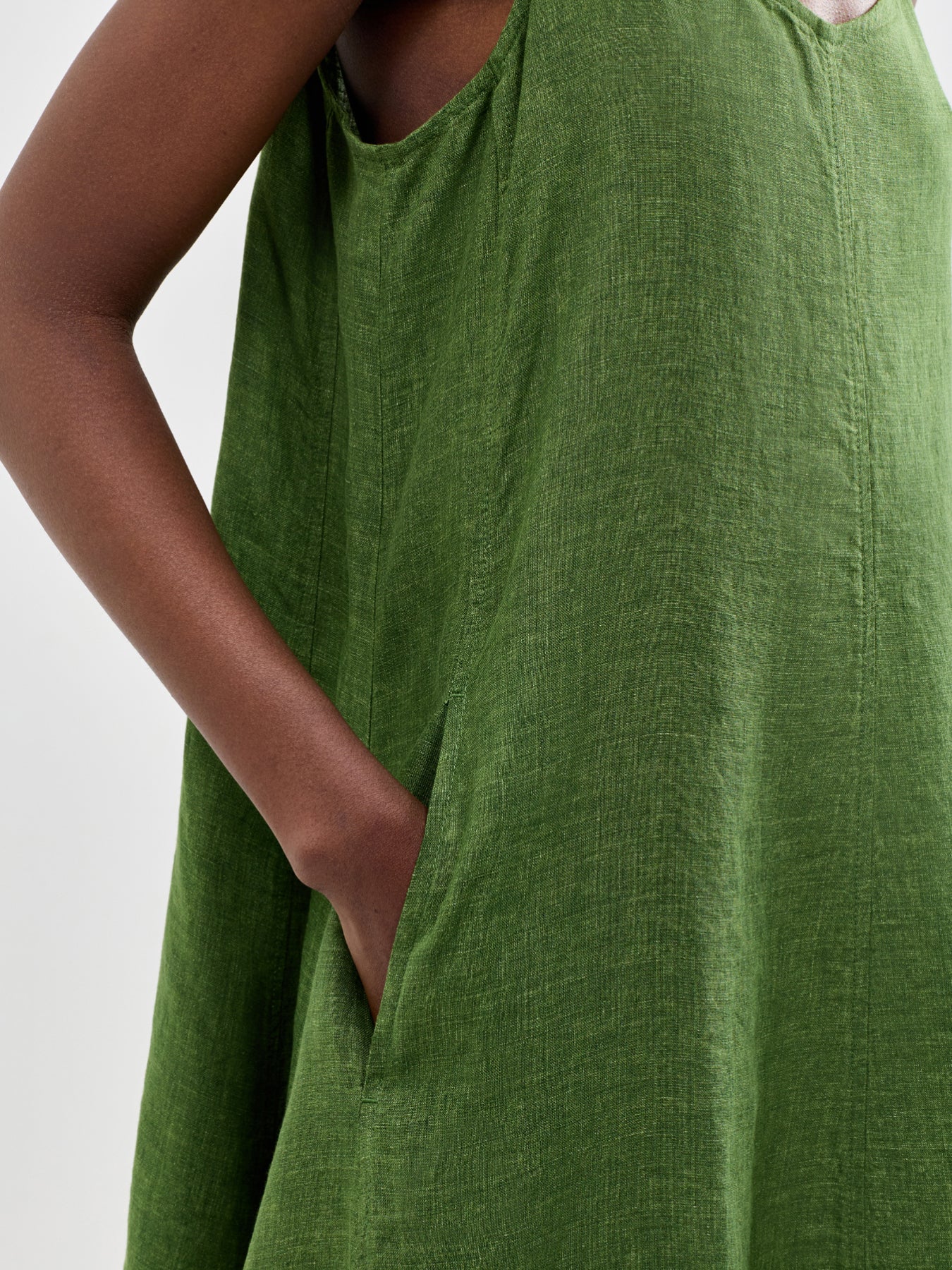 Lantern Midi Cami Dress Green - Image 3