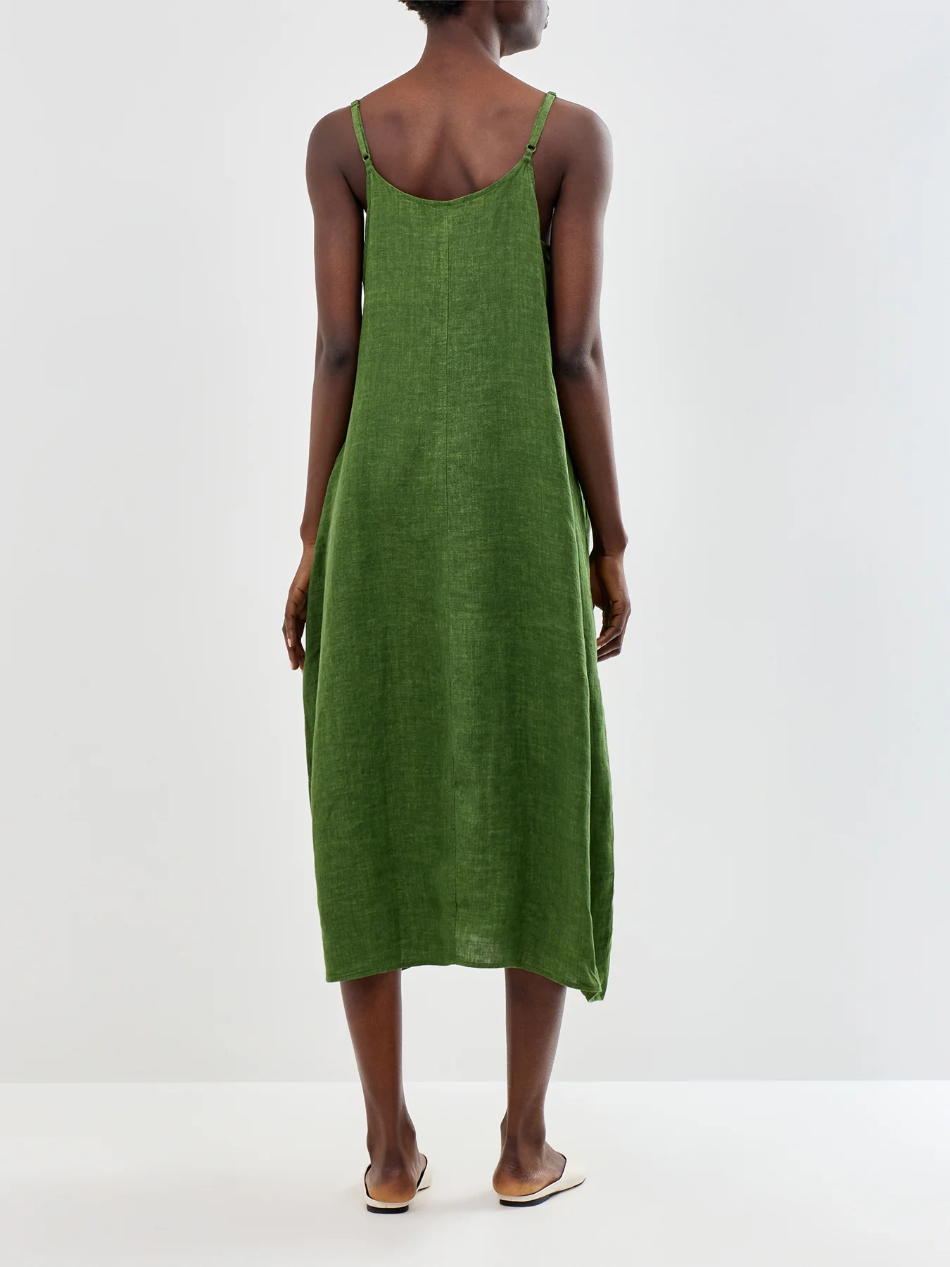 Lantern Midi Cami Dress Green - Image 5