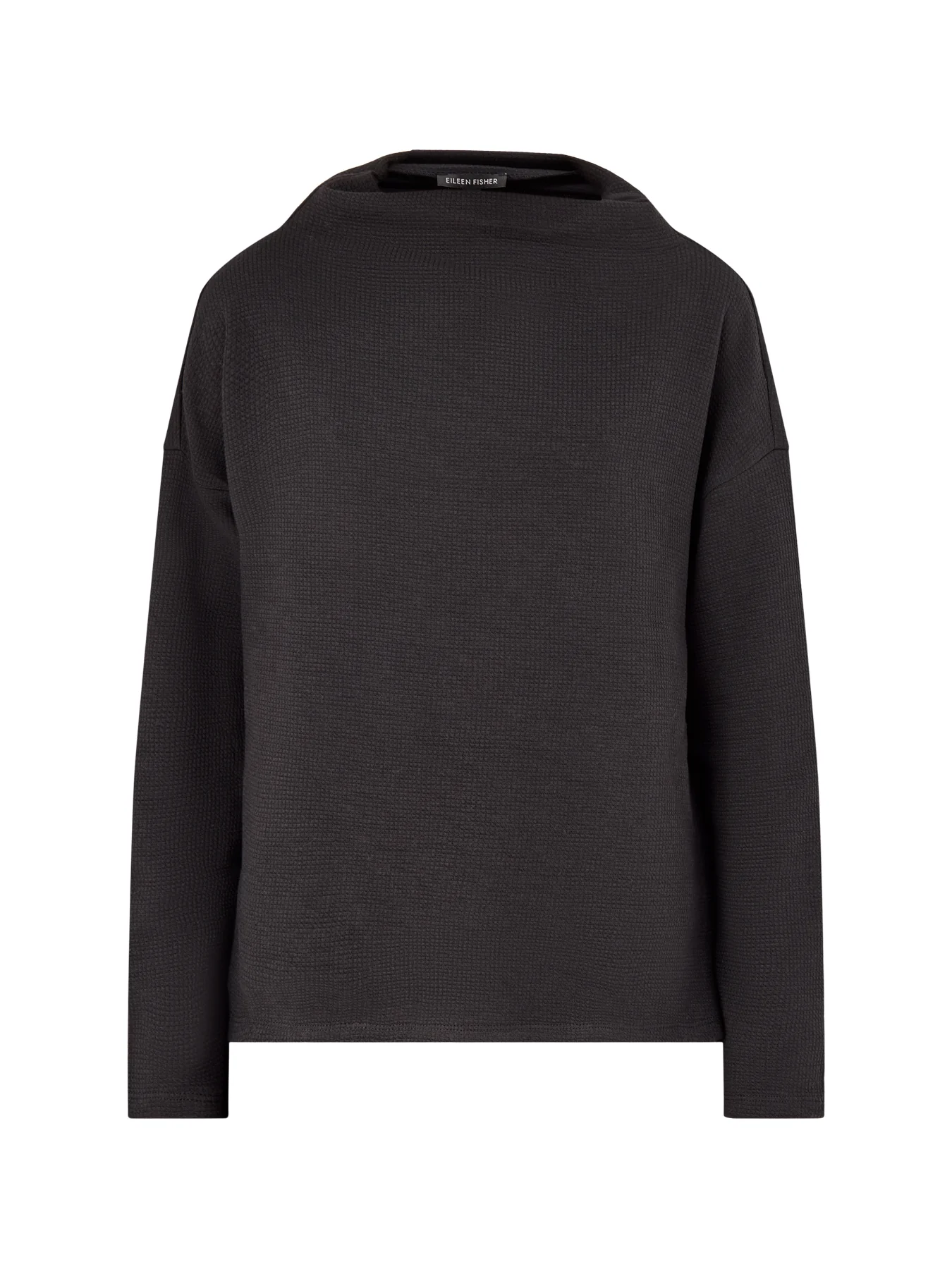 High Funnel Neck Box Top Black