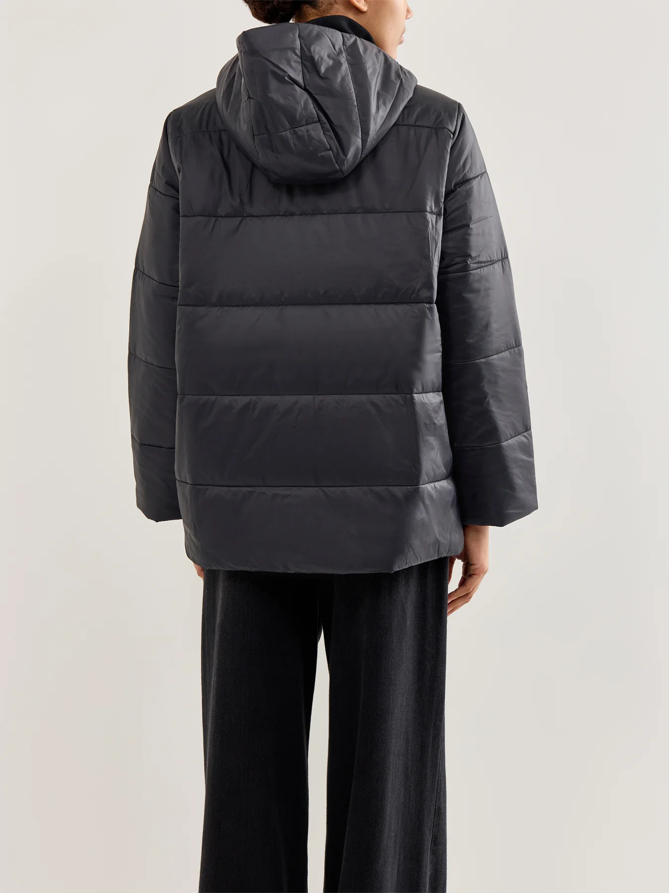 Hooded Puffer Coat Black - Image 5