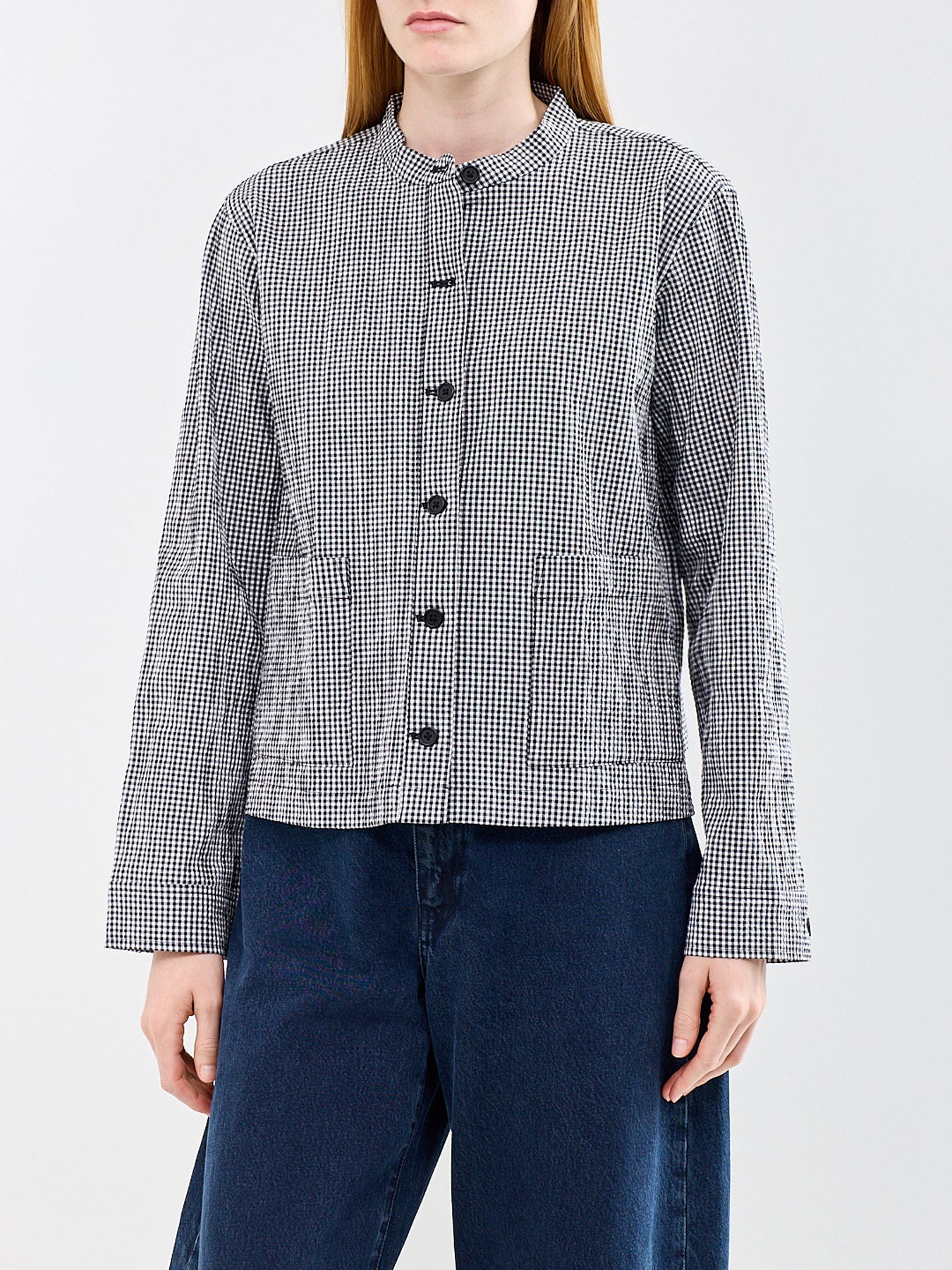 Mandarin Collar Shirt Jacket Print - Image 4