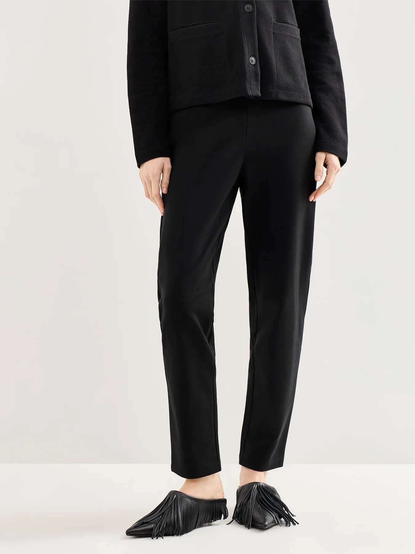 Washable Flex Ponte Trouser Black - Image 4