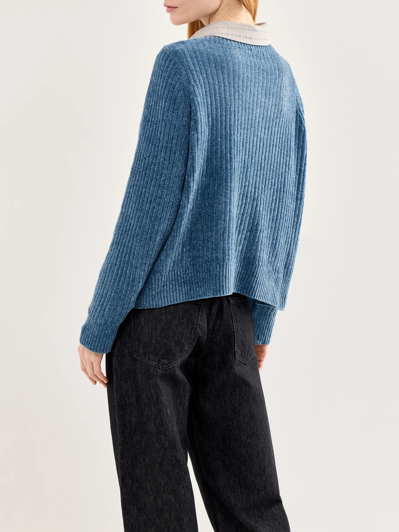 Square Armhole Wool Sweater Blue - Image 4