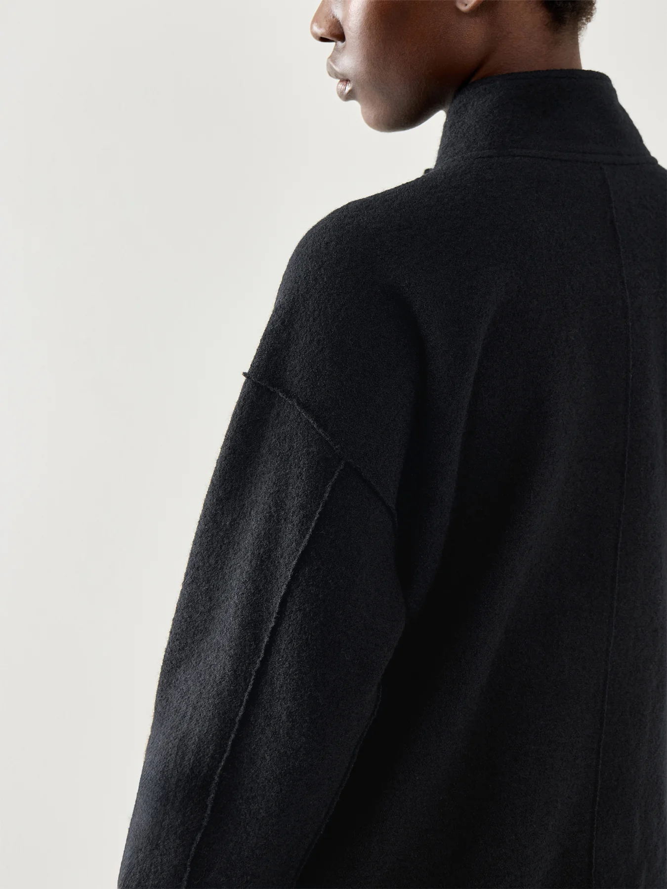 Stand Collar Jacket Pockets Black - Image 3