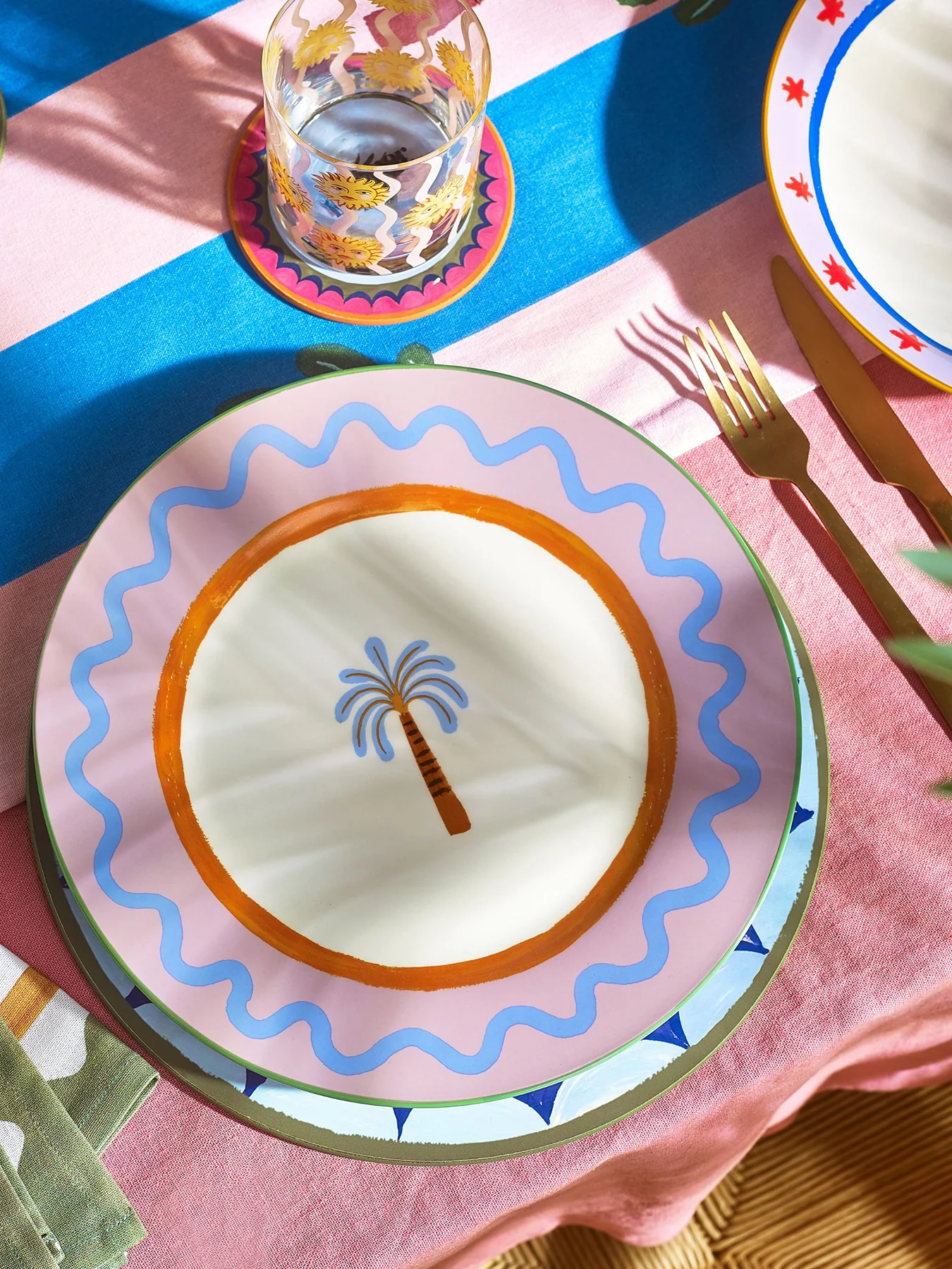 Palm Tree Dinner Plate Multi - Image 2
