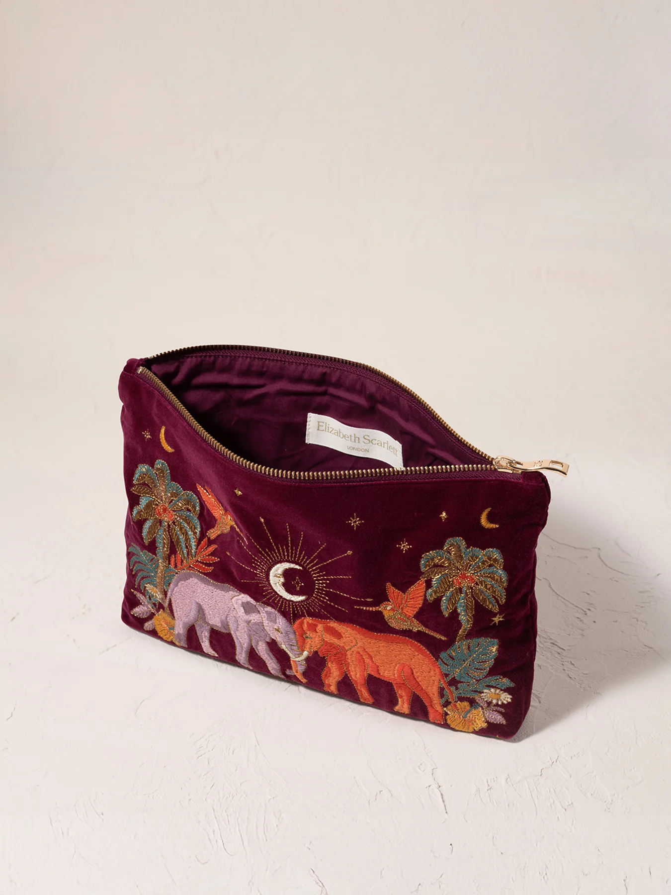 Enchanted Elephant Ruby Velvet Everyday Pouch - Image 2