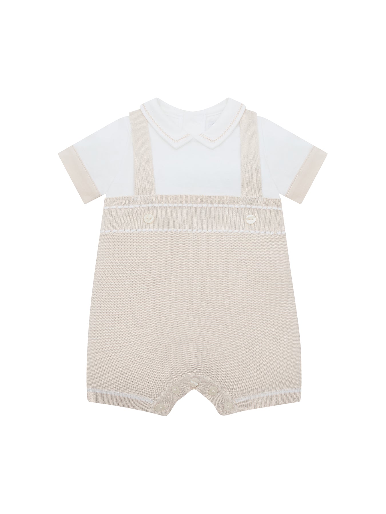 Baby Lowe Knitted Two-In-One Romper Cream - Image 2