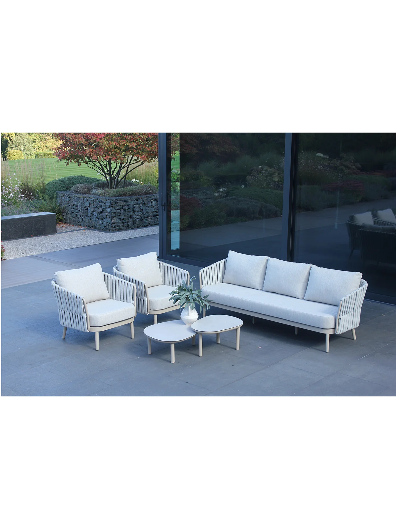 Eva Outdoor 5-Seater Lounge Set with Monroe Coffee Tables - Image 4