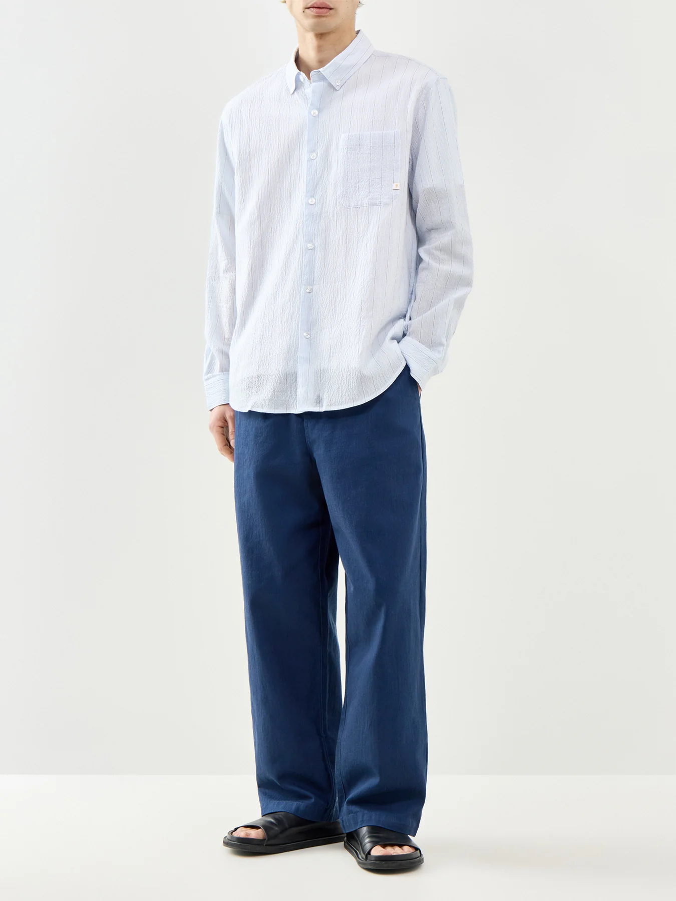 Drawstring Trousers Navy - Image 2
