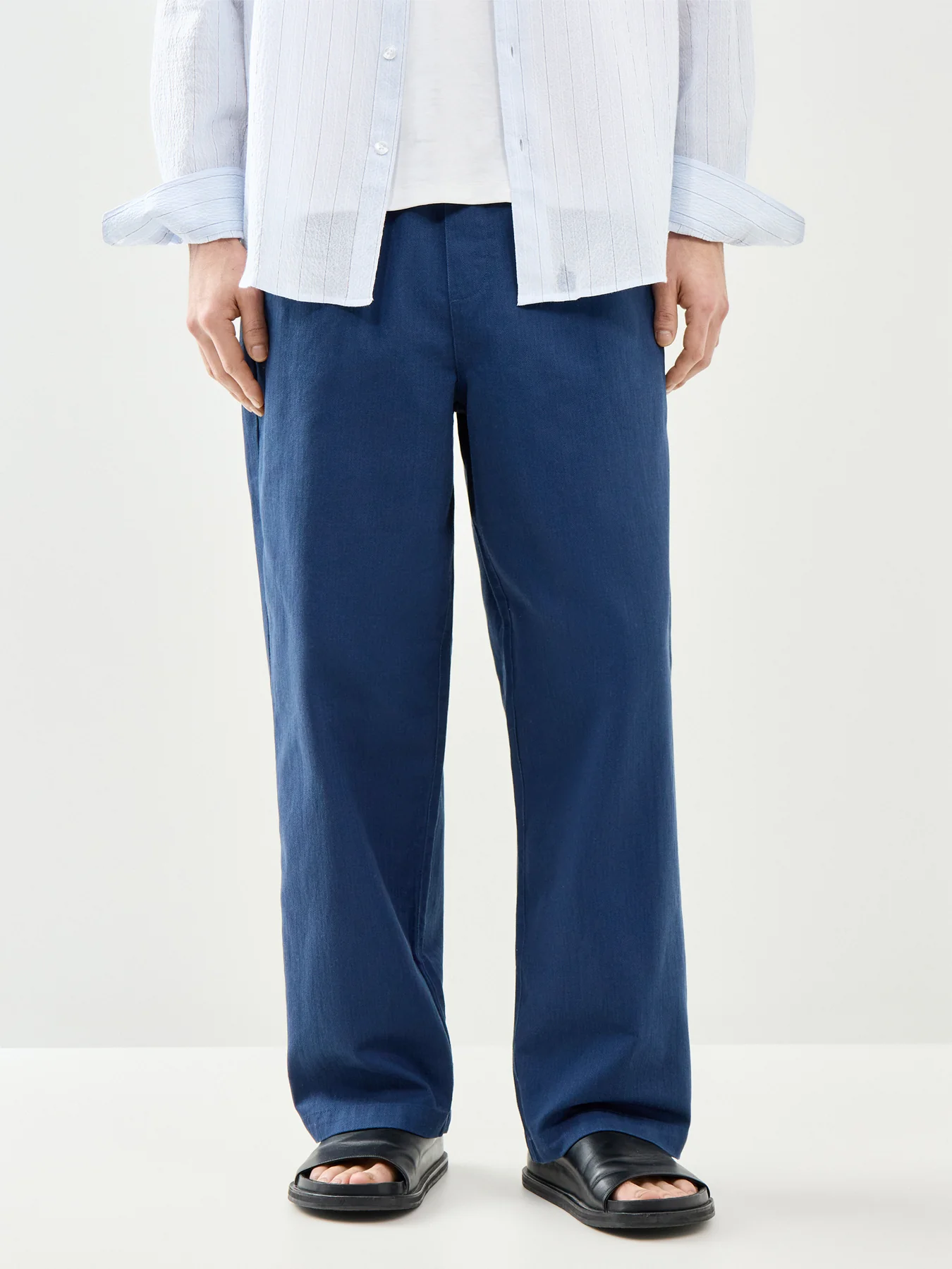 Drawstring Trousers Navy - Image 4