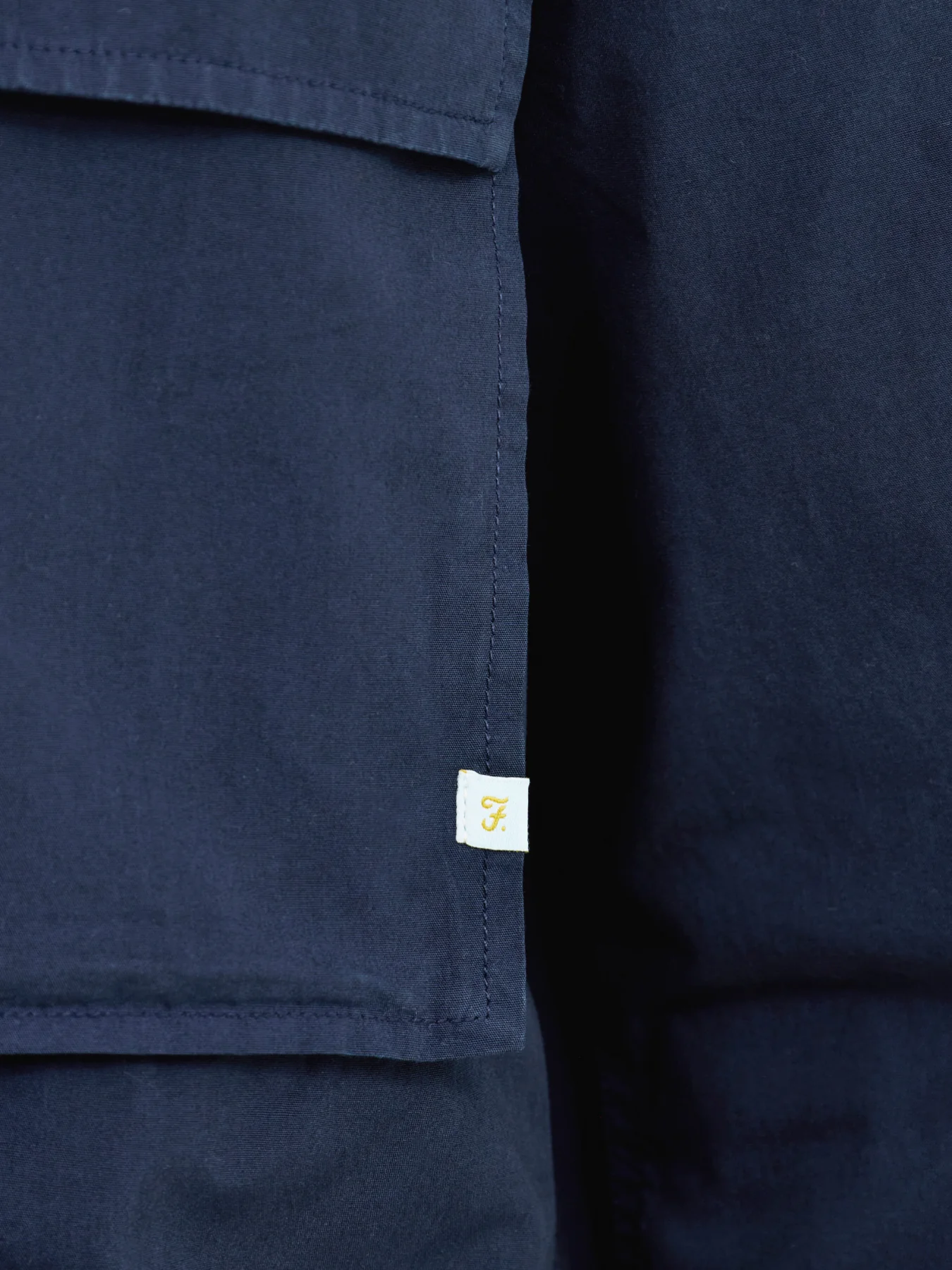 Cotton Long Sleeve Shirt Navy - Image 3
