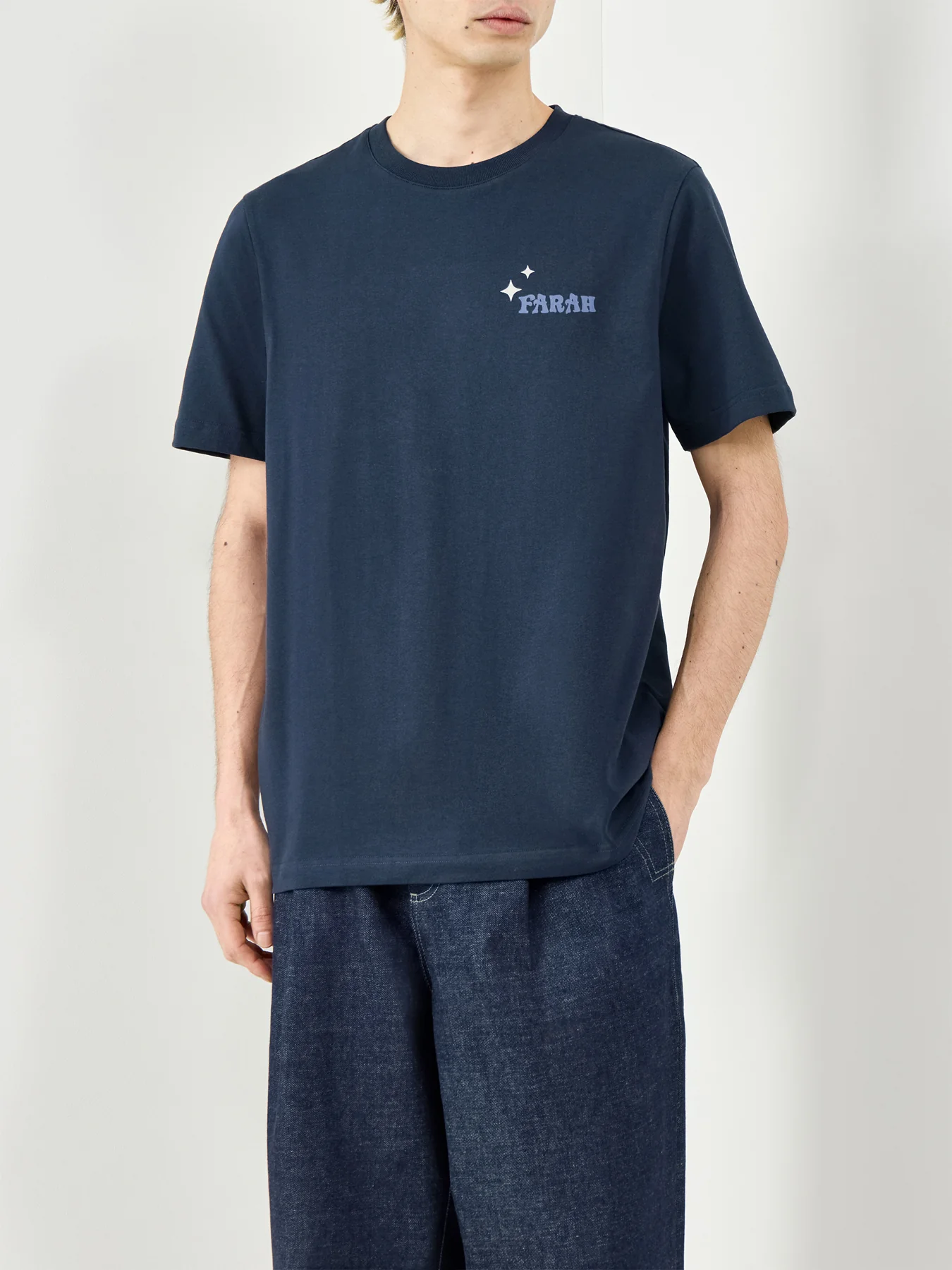 Roderick Organic Cotton Graphic T-Shirt Navy - Image 4