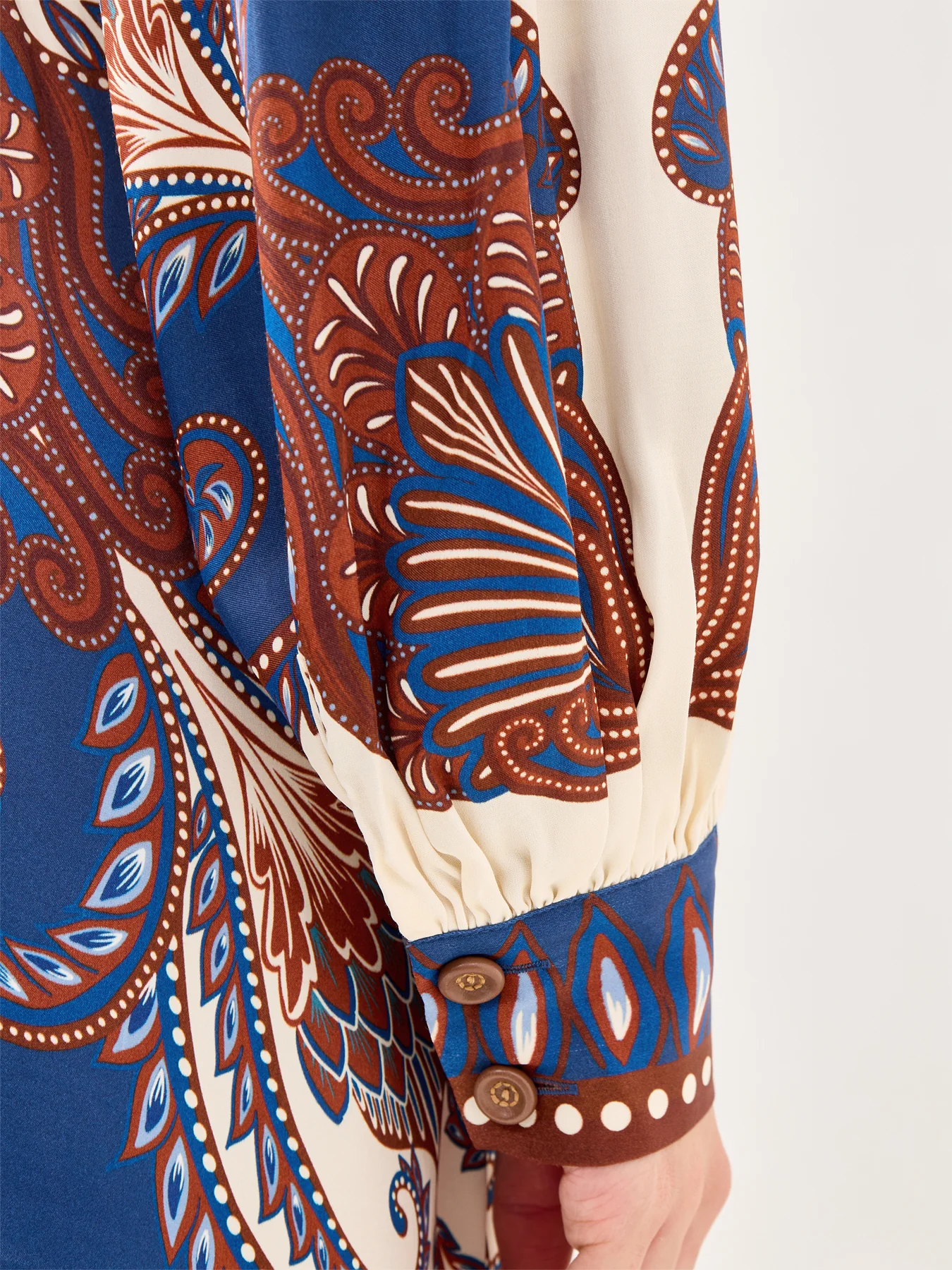 Arabesque Scarf Blue Midi Dress Multi - Image 3