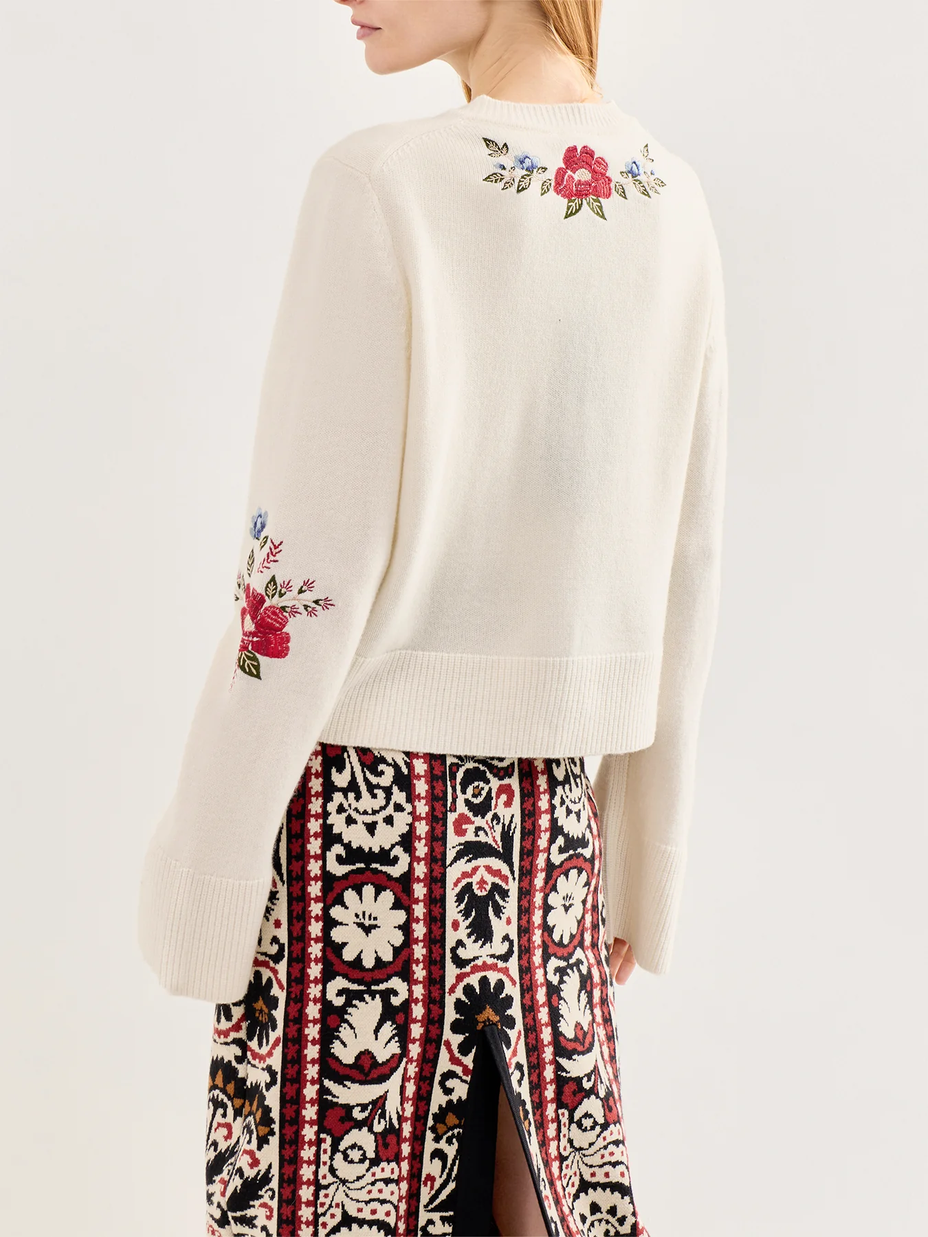 Floral Embroidered Knit Cardigan Multi - Image 5