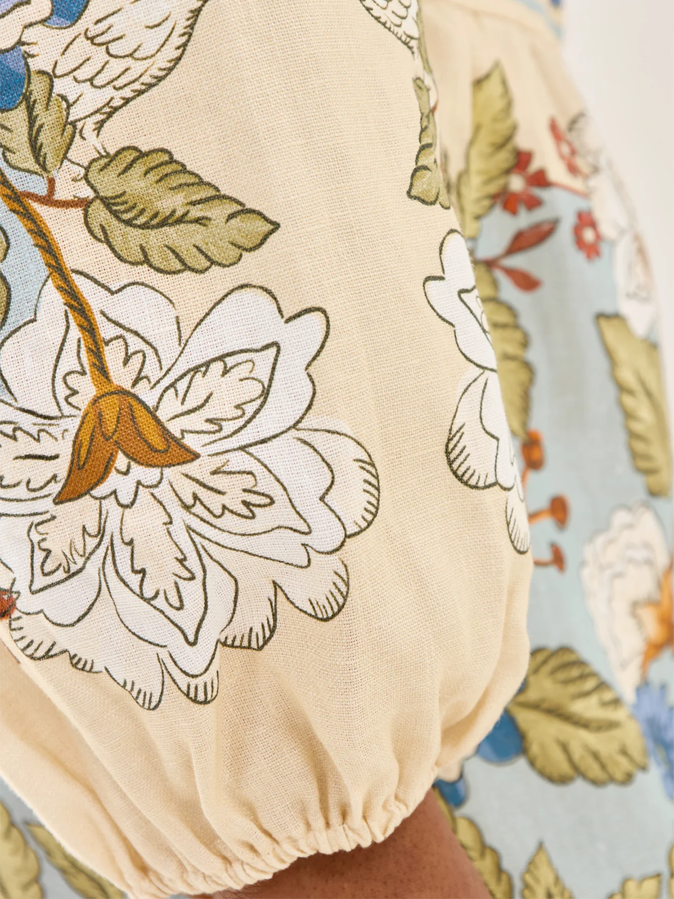 Garden Scarf Blue Long Sleeve Blouse - Image 3