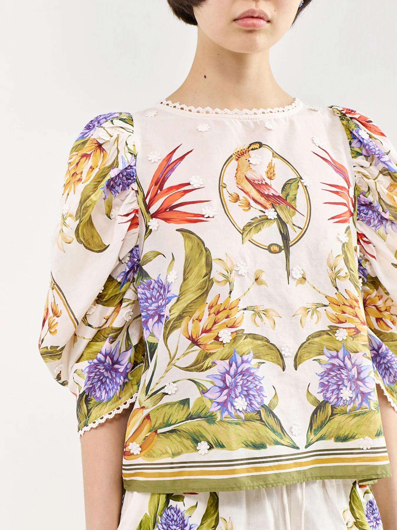 Tropical Scarf Sand Green Blouse Multi - Image 3