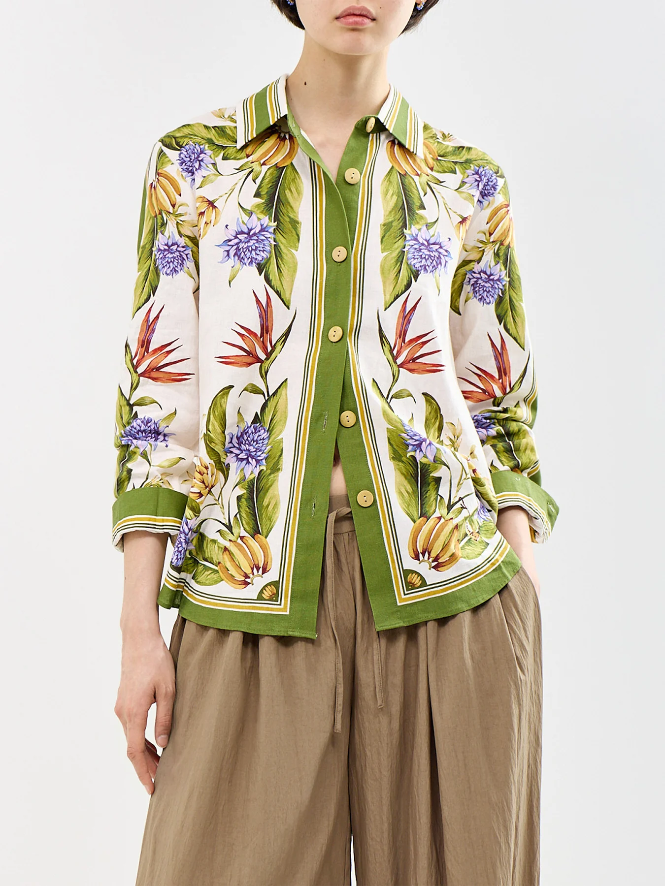 Tropical Scarf Sand Shirt Multi - Image 4