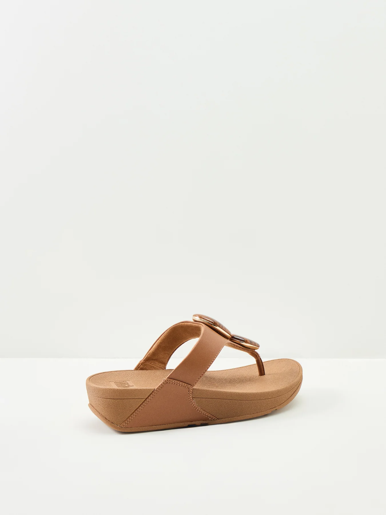 Lulu Marbled-Stone Toe-Post Sandals Deep Tan - Image 2