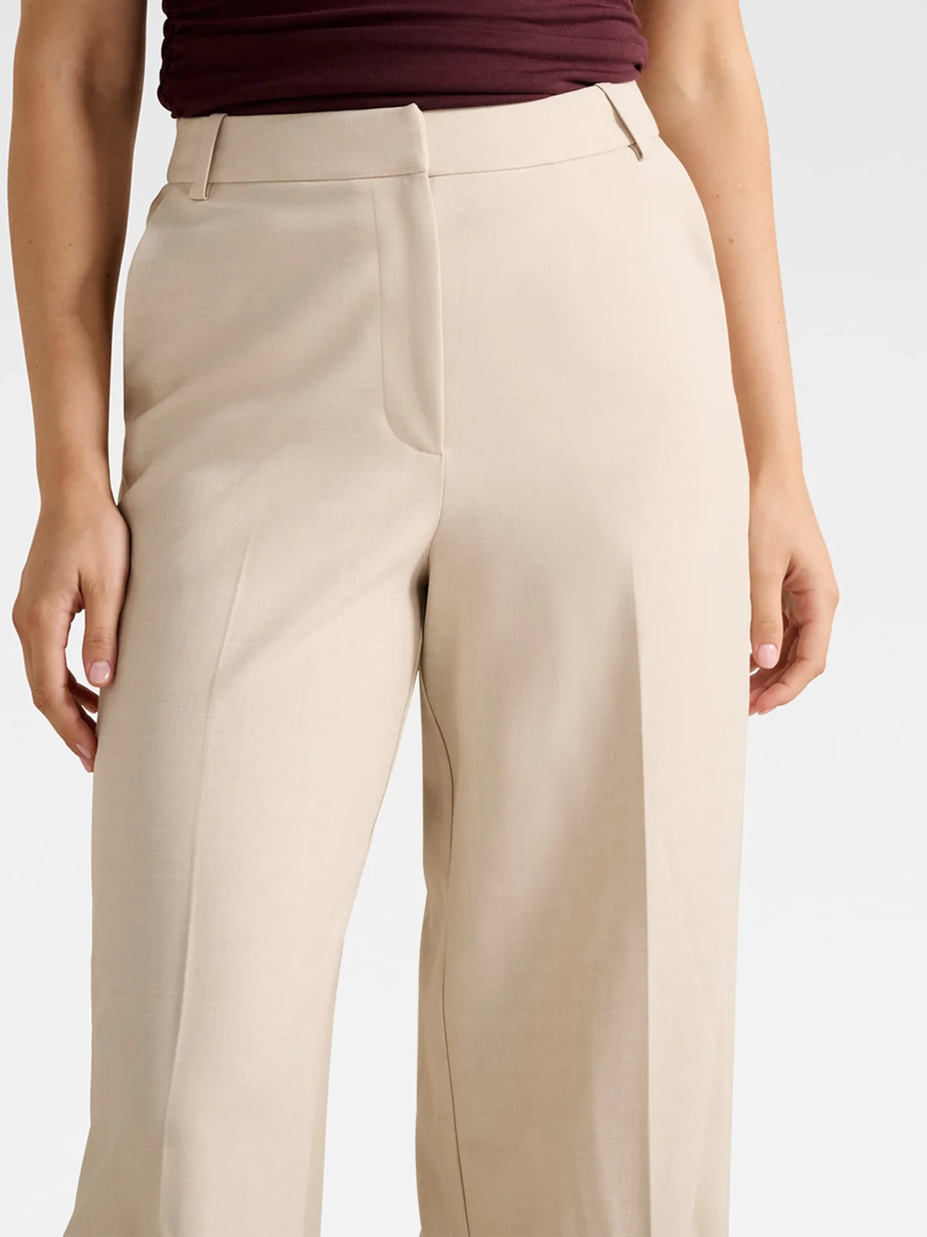 Lulu Wide Leg Pants Milk Marle Suit - Image 5