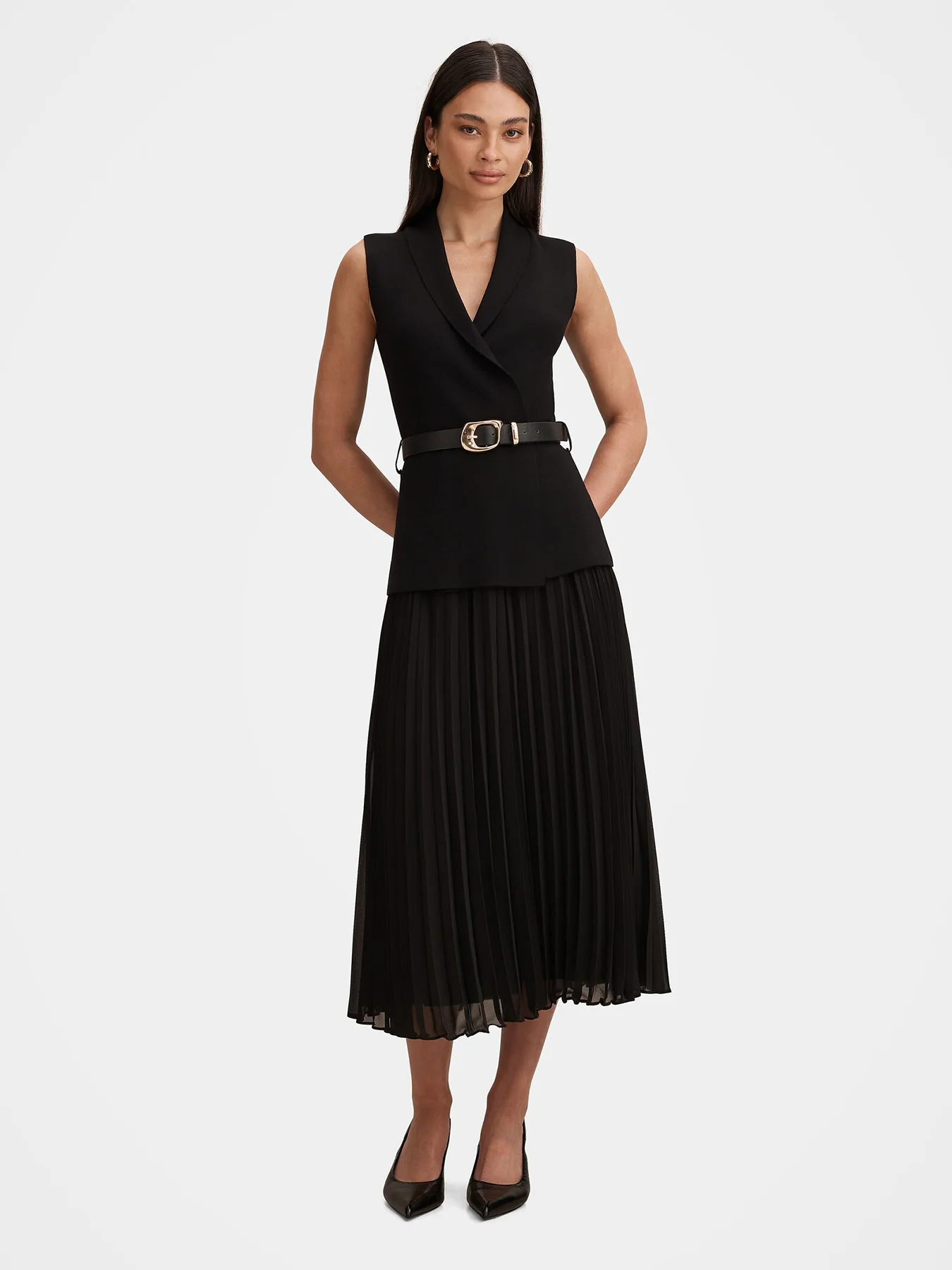 Bianca Knitted Midi Dress Black - Image 2
