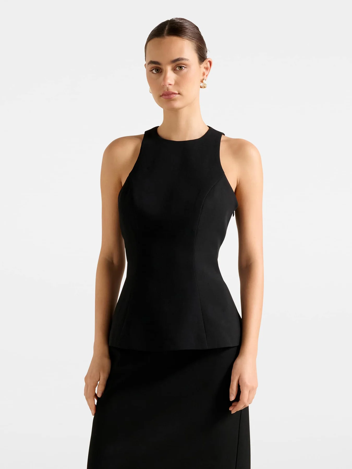 Dahlia Fit and Flare Top Black - Image 4
