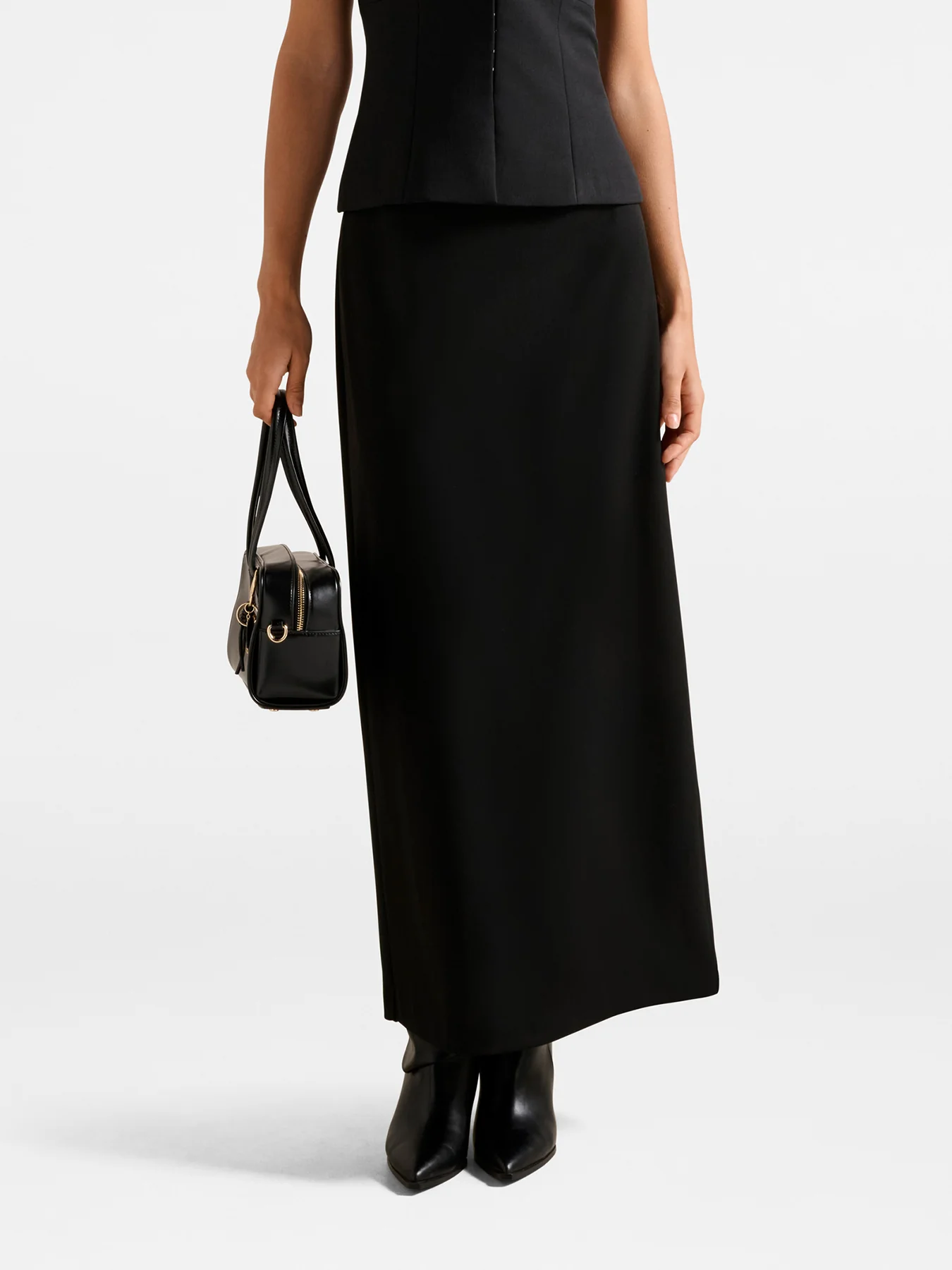 Drew Low Waist Column Skirt Black - Image 3