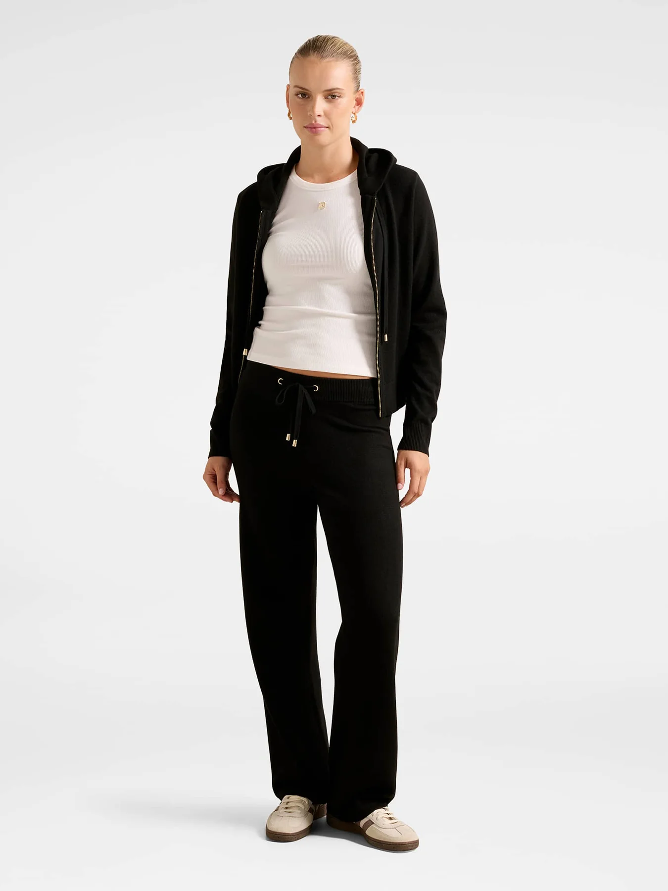 Hazel Knitted Lounge Pants Black - Image 2