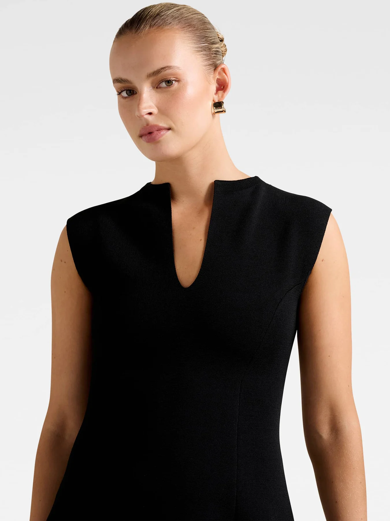 Katerina Crepe Knitted Mini Dress - Image 5