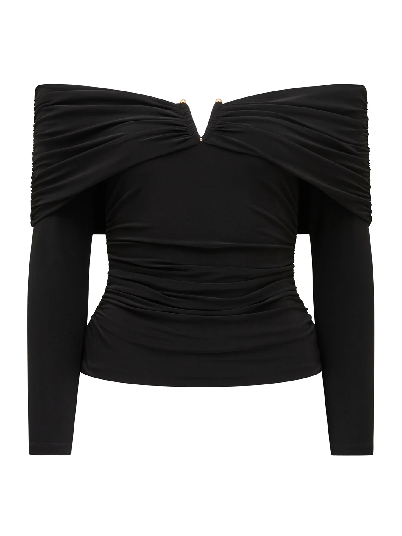 Keely Hardware Bardot Neck Top Black