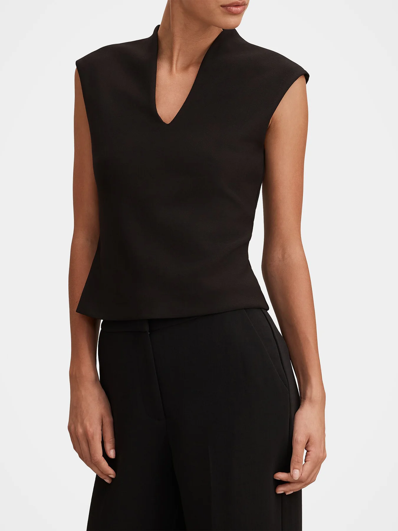 Monroe Crepe Tank Top Black - Image 3