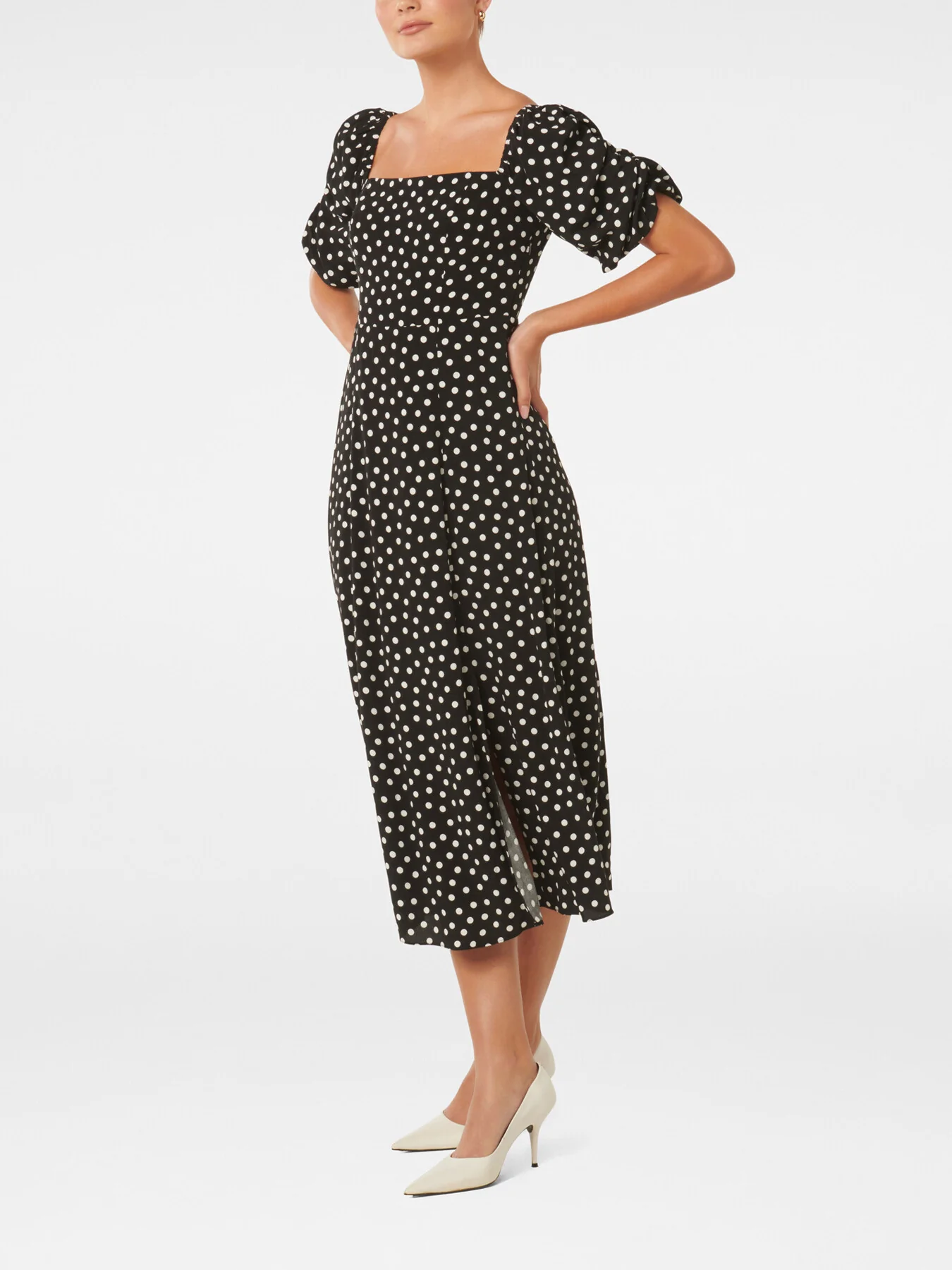 Hailee Puff Sleeves Midi Dress - Image 4