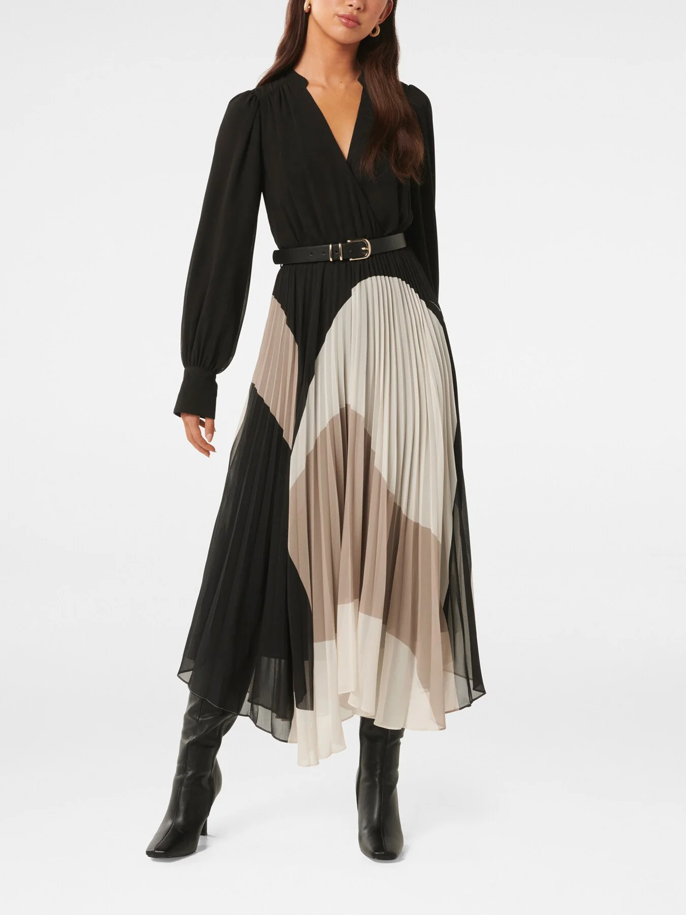 Milan Belted Pleated Midi Dress - Image 3