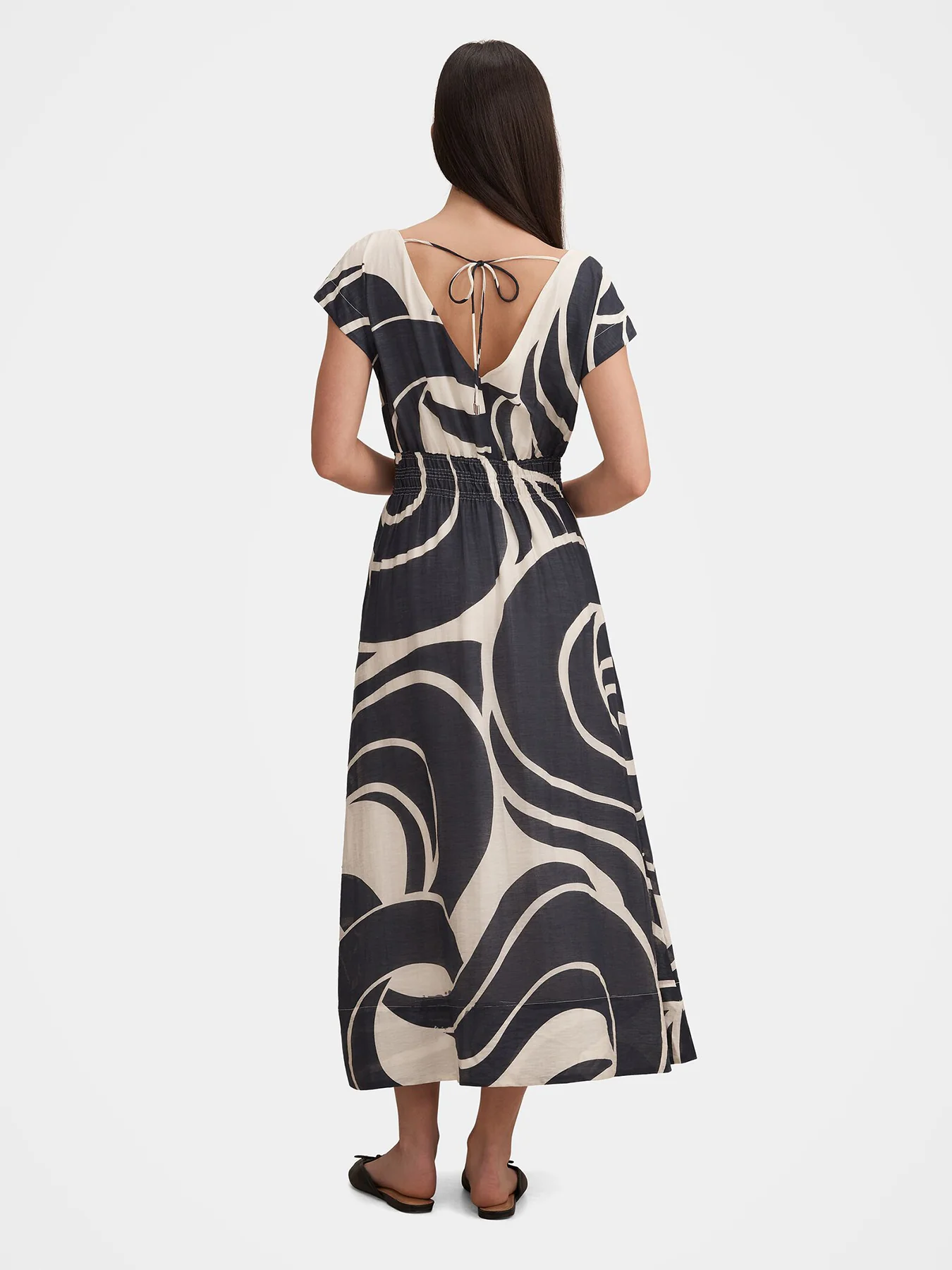 Callie Elastic Waist Midi Dress Blue - Image 5