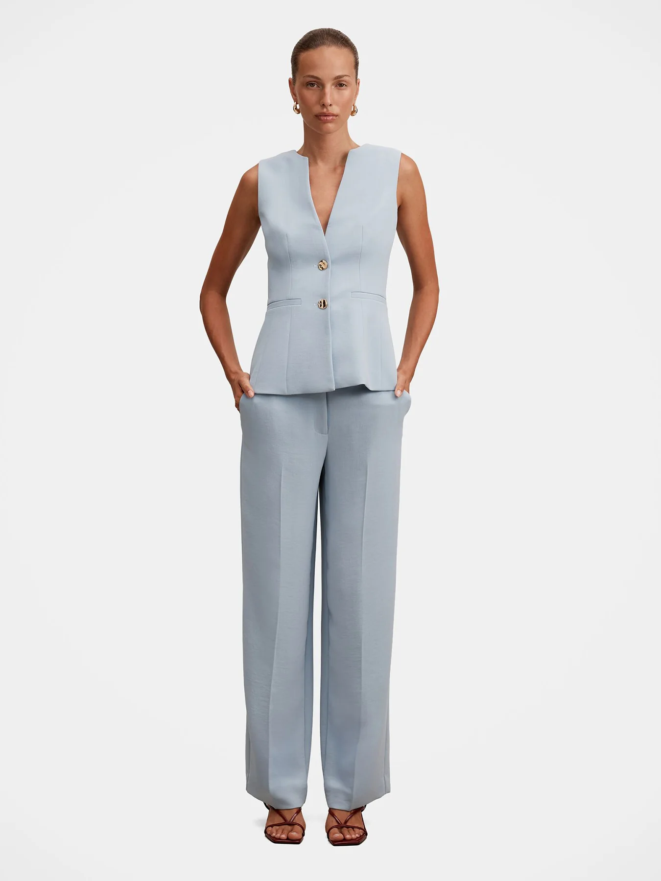 Dani Straight Leg Trousers Blue - Image 2