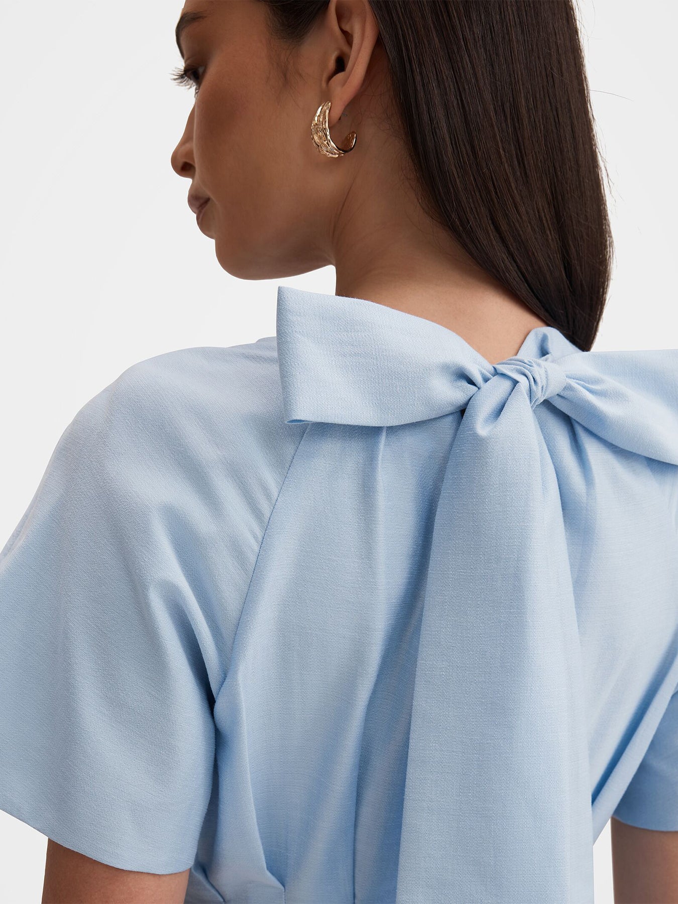 Everly Seam Detail Midi Dress Blue - Image 4