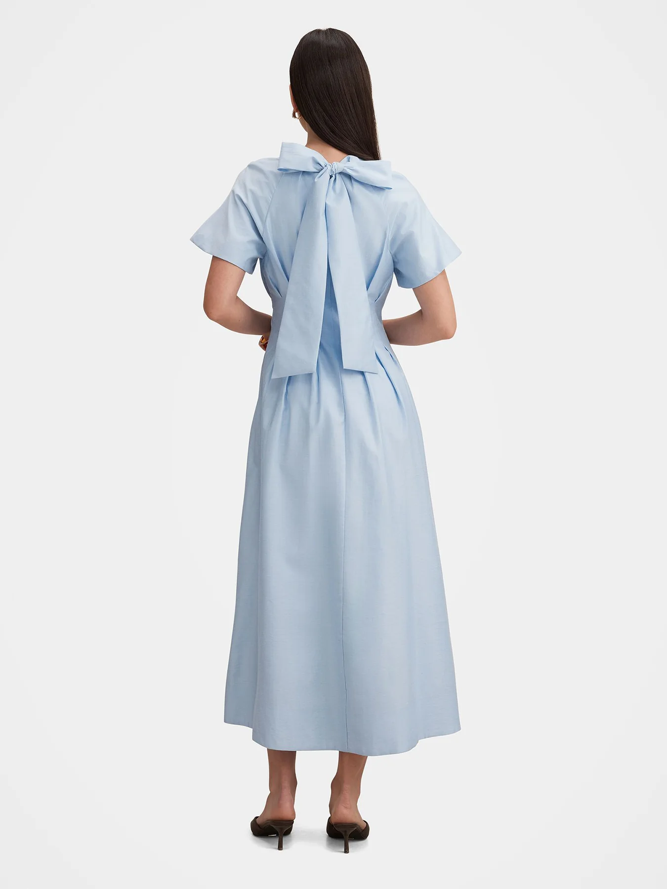Everly Seam Detail Midi Dress Blue - Image 5