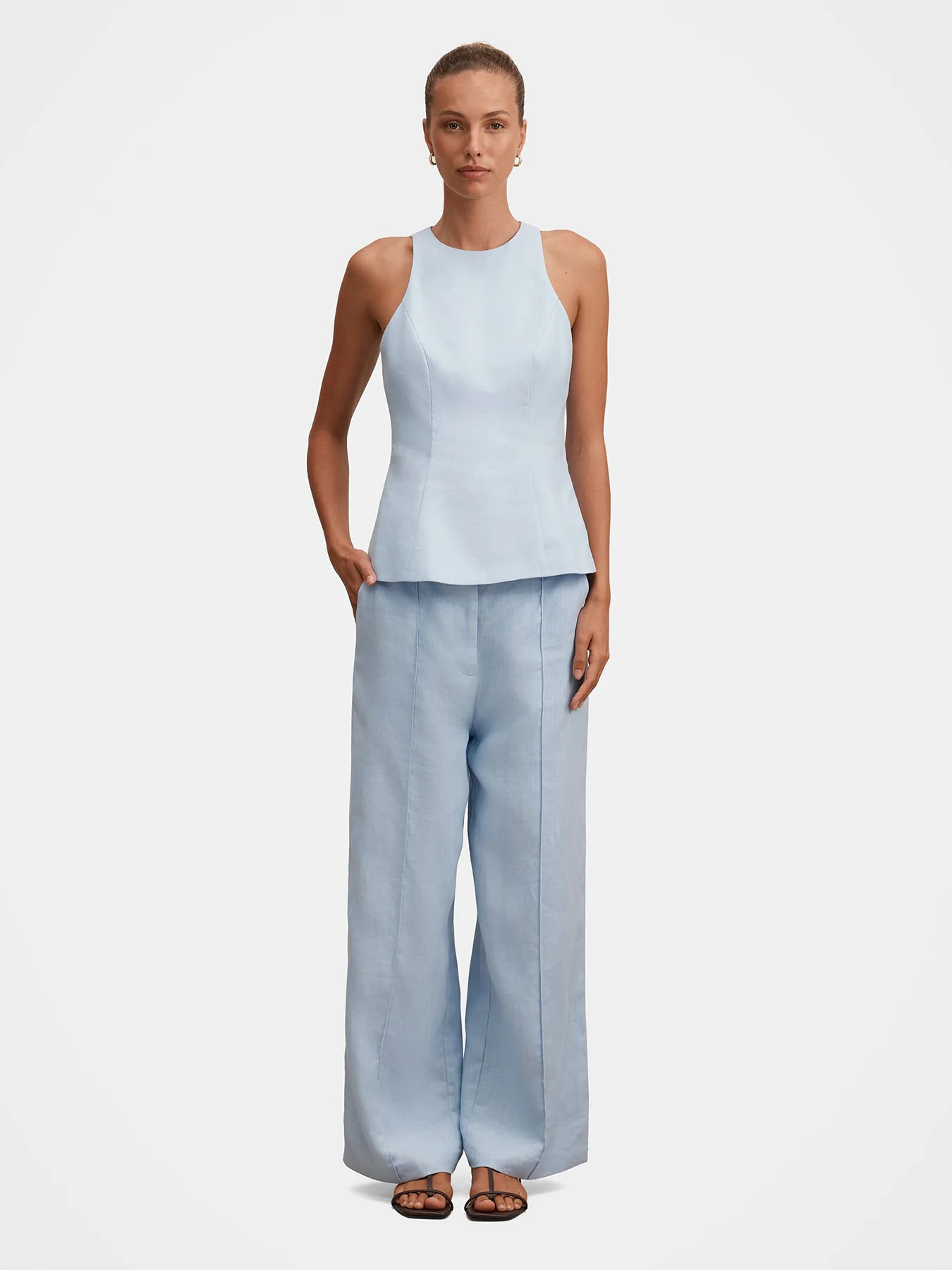 Posey Wide Leg Trousers Blue - Image 2