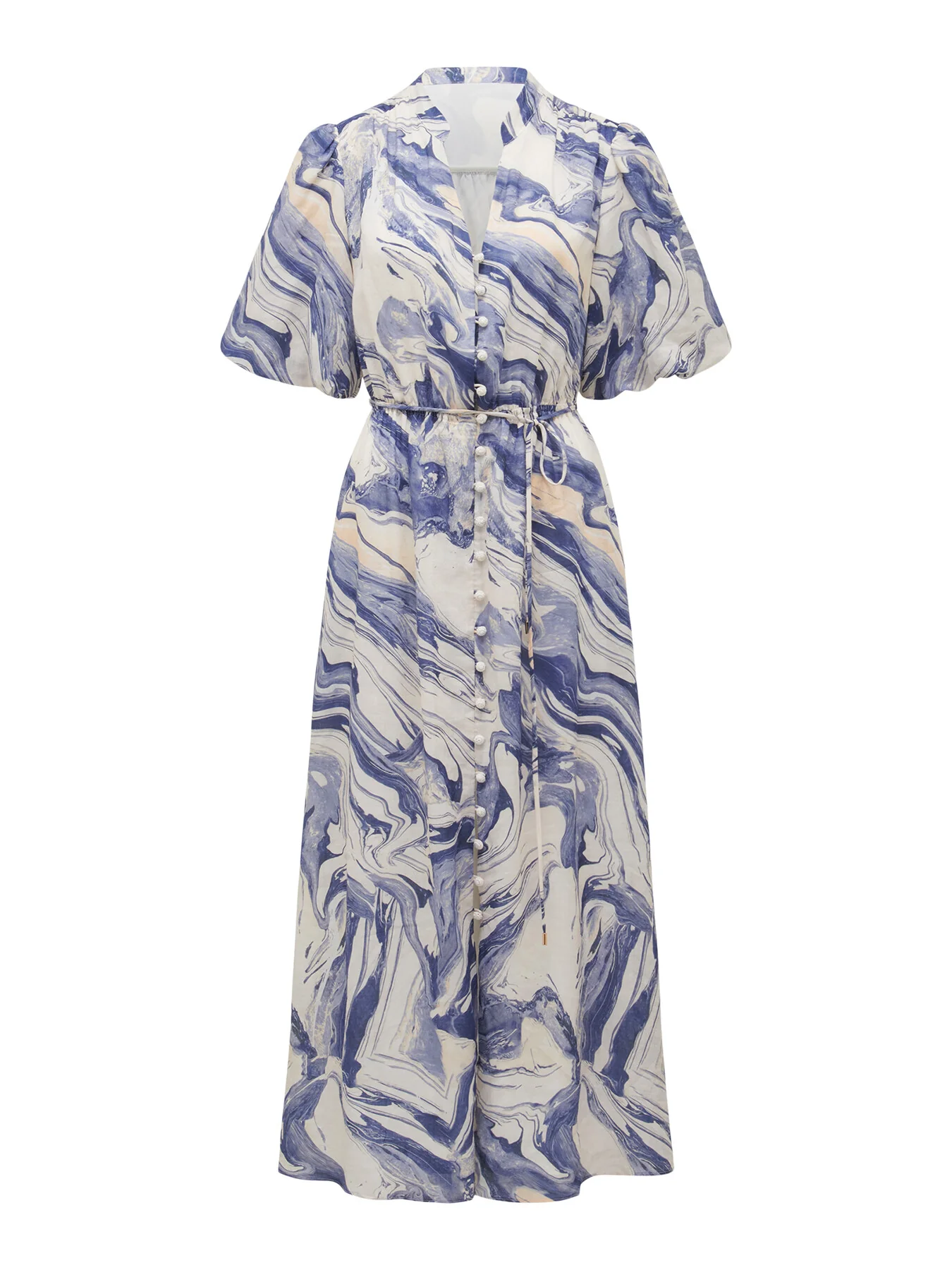 Loren Puff Sleeves Midi Dress