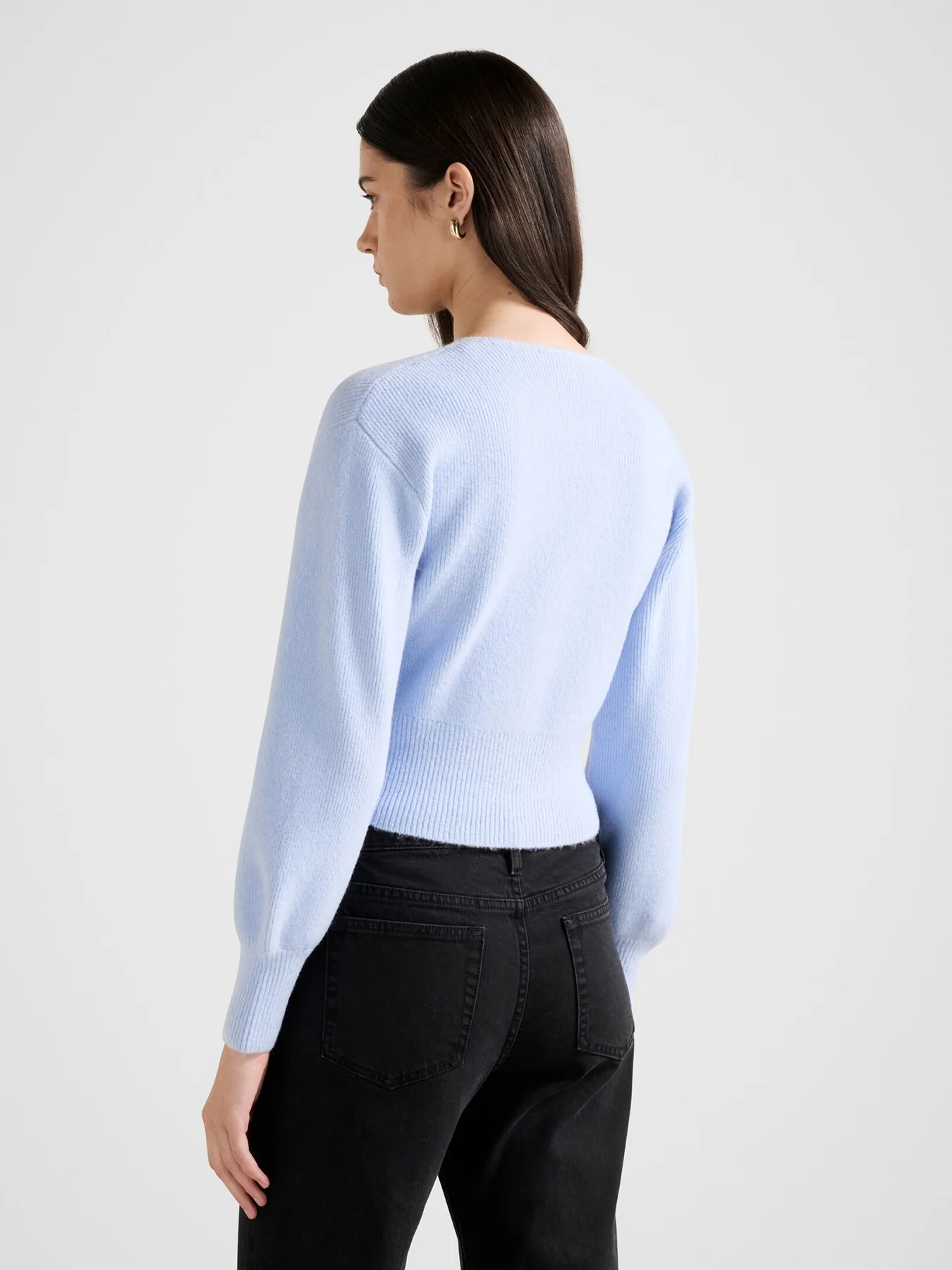 Sloane Wrap Knitted Sweater Blue - Image 3