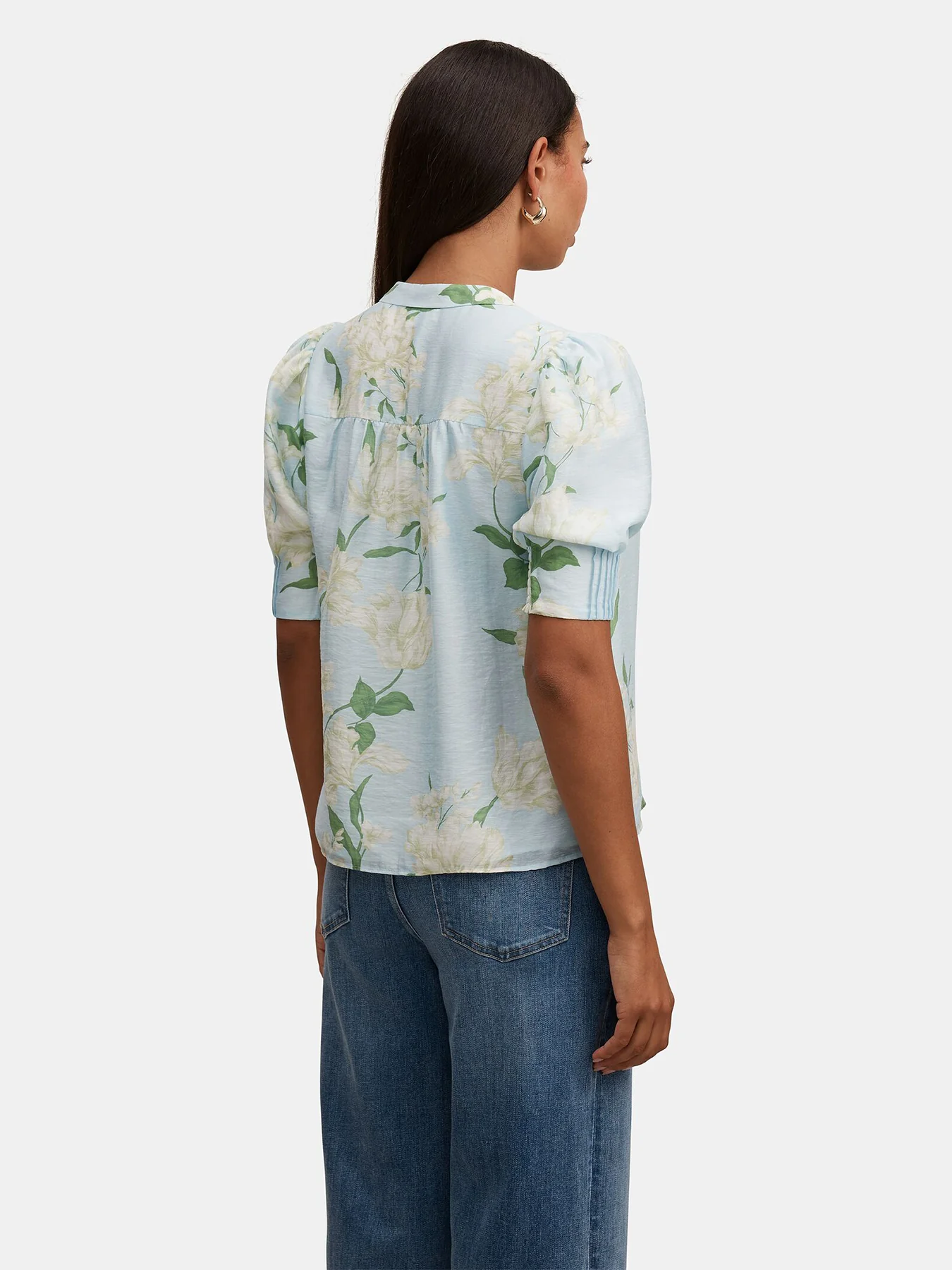 Tahlia Tuck Detail Blouse Blue - Image 5
